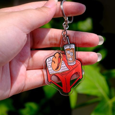  KC0015 Cà Phê Bánh Mì Vỉa Hè - Móc khóa Acrylic 
