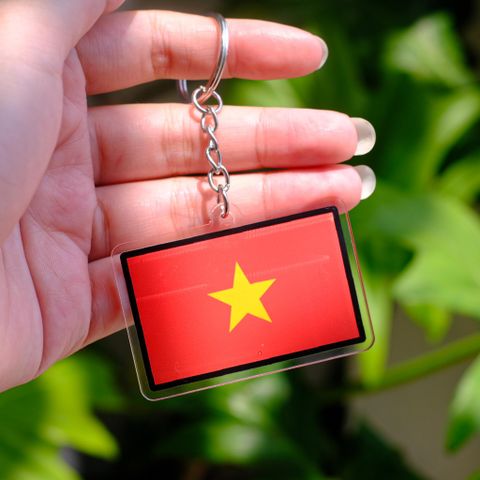  KC0002  Cờ Việt Nam Hình Chữ Nhật - Móc khóa Acrylic 