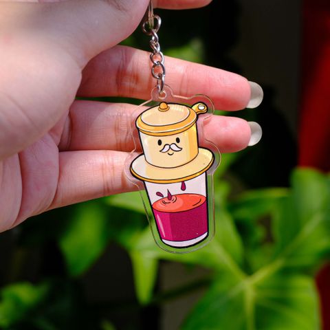  KC0016 Cà Phê Đen Cute - Móc khóa Acrylic 