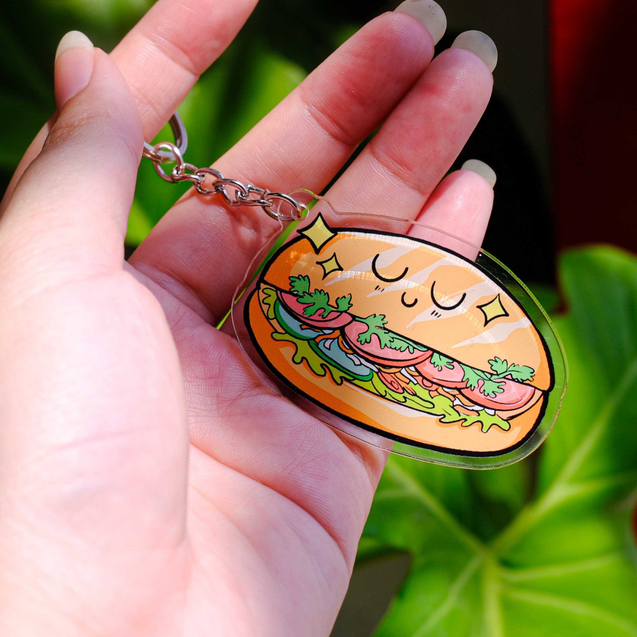 KC0018 Bánh Mì Cute - Móc khóa Acrylic