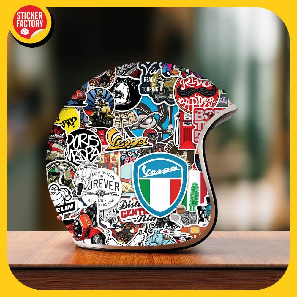 Vespa - Set 100 sticker hình dán