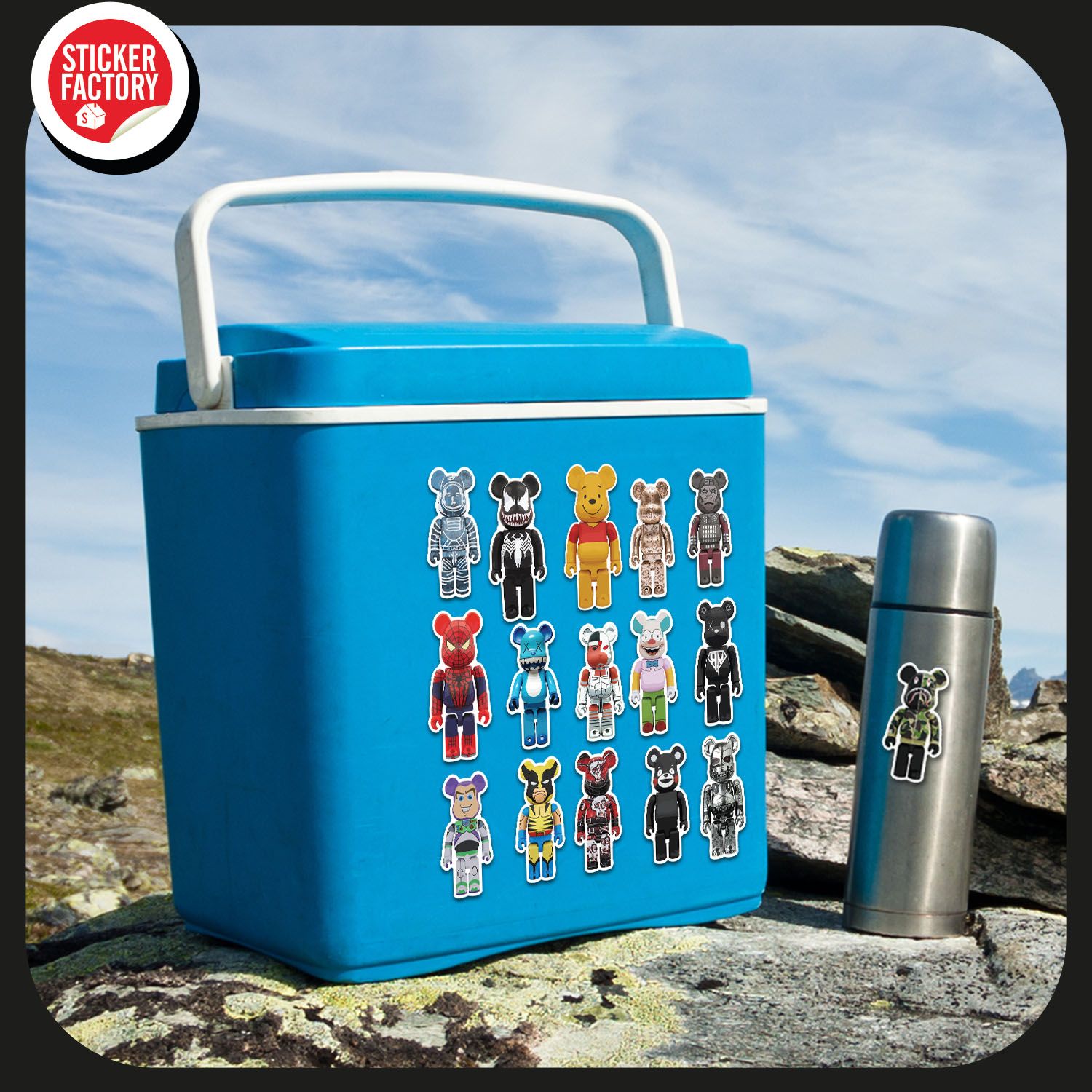 Bearbrick - Set 30 sticker hình dán