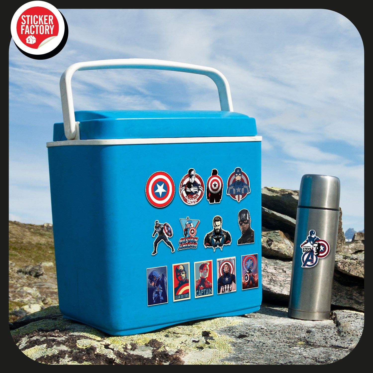 Captain America - Set 30 sticker hình dán