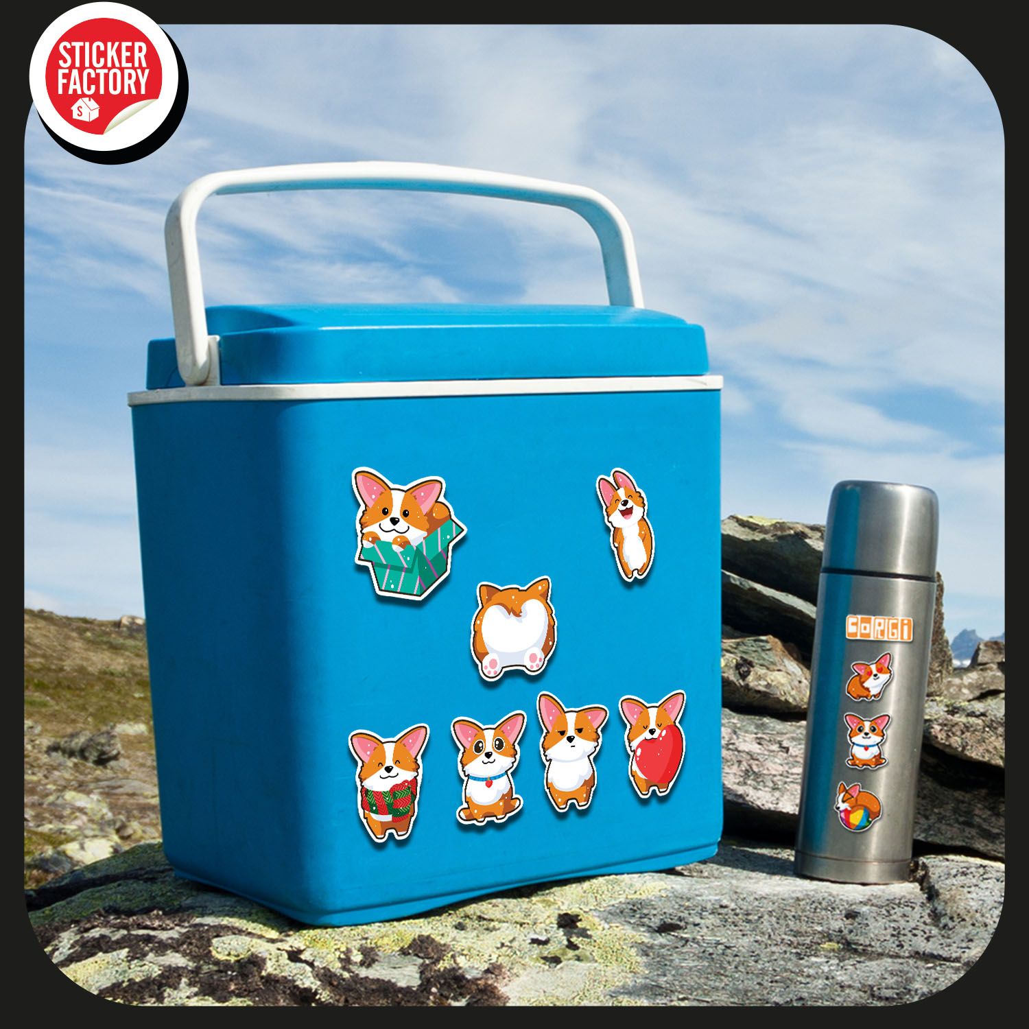 Corgi chó - Set 30 sticker hình dán