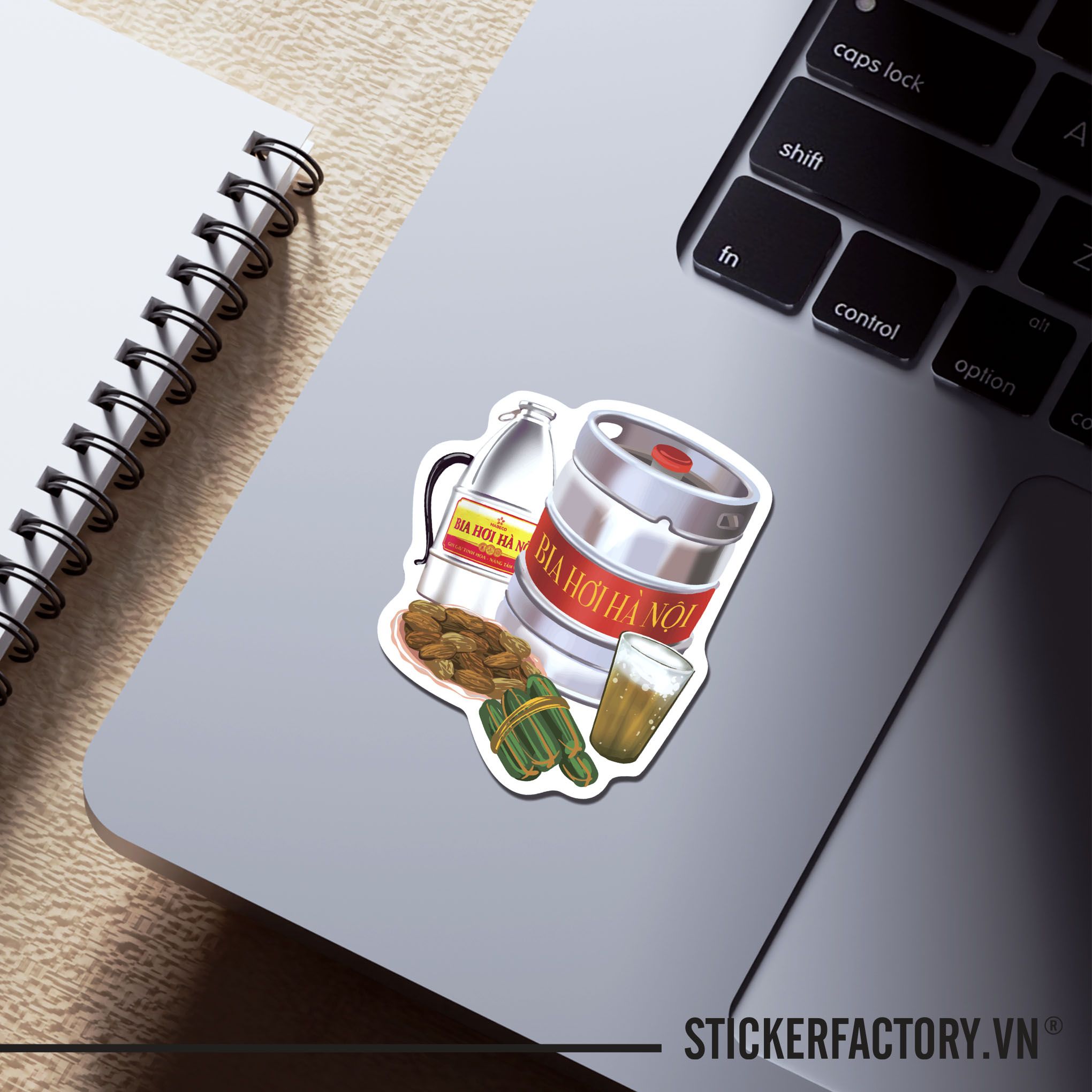 BIA HƠI HÀ NỘI 7cm - Sticker Die-cut hình dán cắt rời