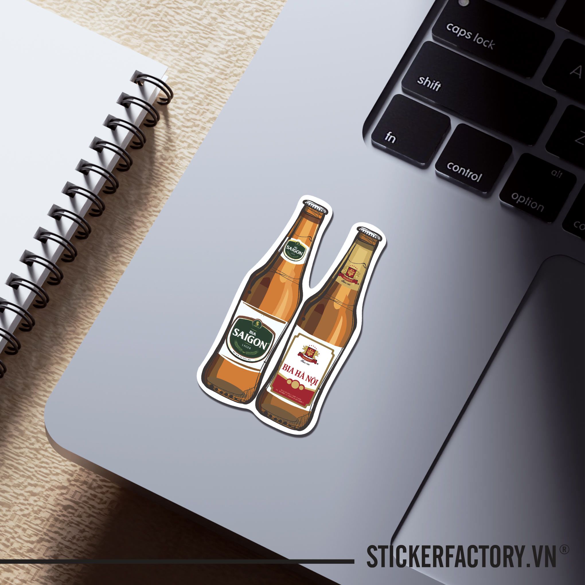 BIA SÀI GÒN - BIA HÀ NỘI 7cm - Sticker Die-cut hình dán cắt rời