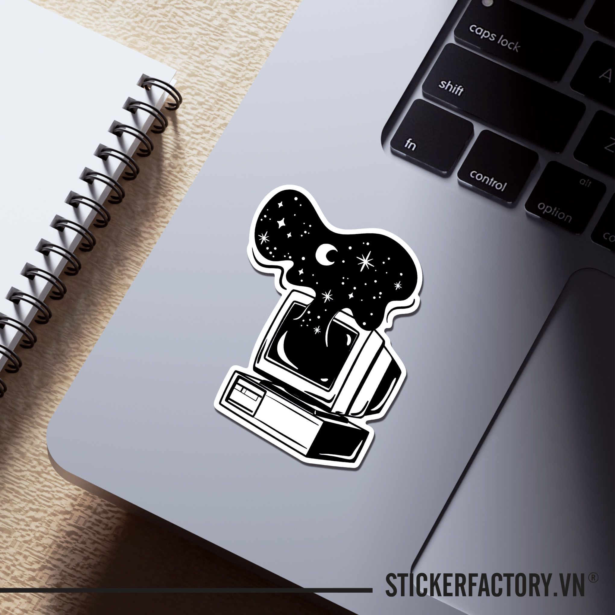 BLACKWORK COMPUTER 7cm - Sticker Die-cut hình dán cắt rời