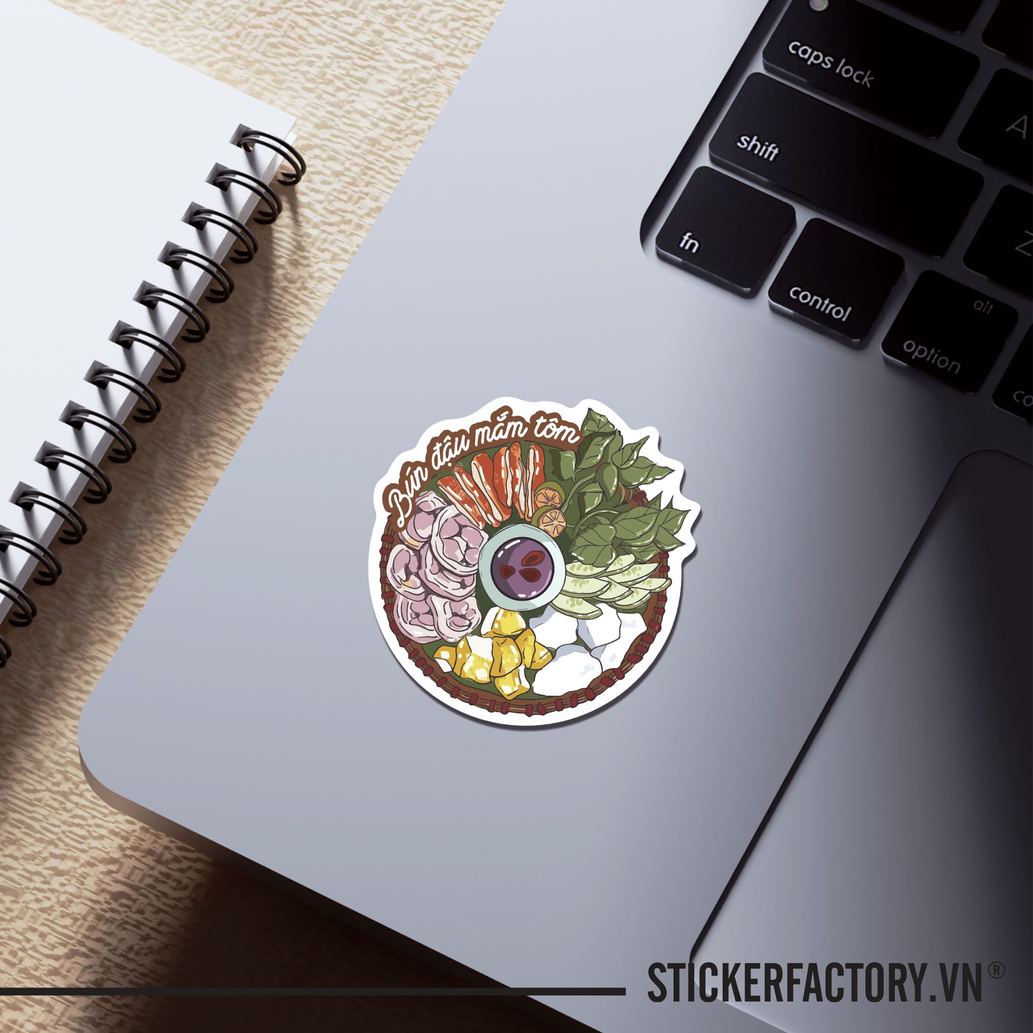 BÚN ĐẬU MẮM TÔM 7cm - Sticker Die-cut hình dán cắt rời