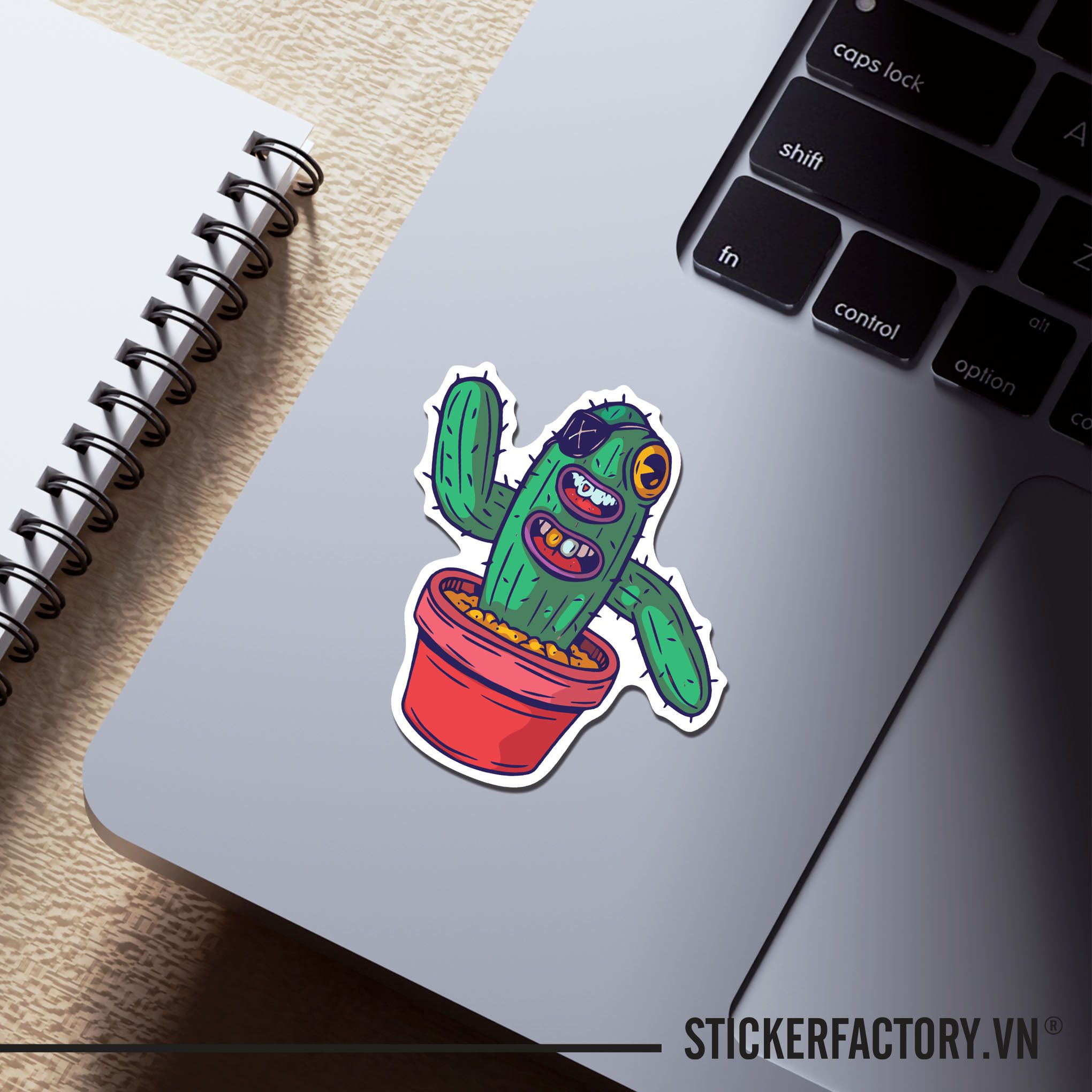 MONSTER CACTUC 7cm - Sticker Die-cut hình dán cắt rời