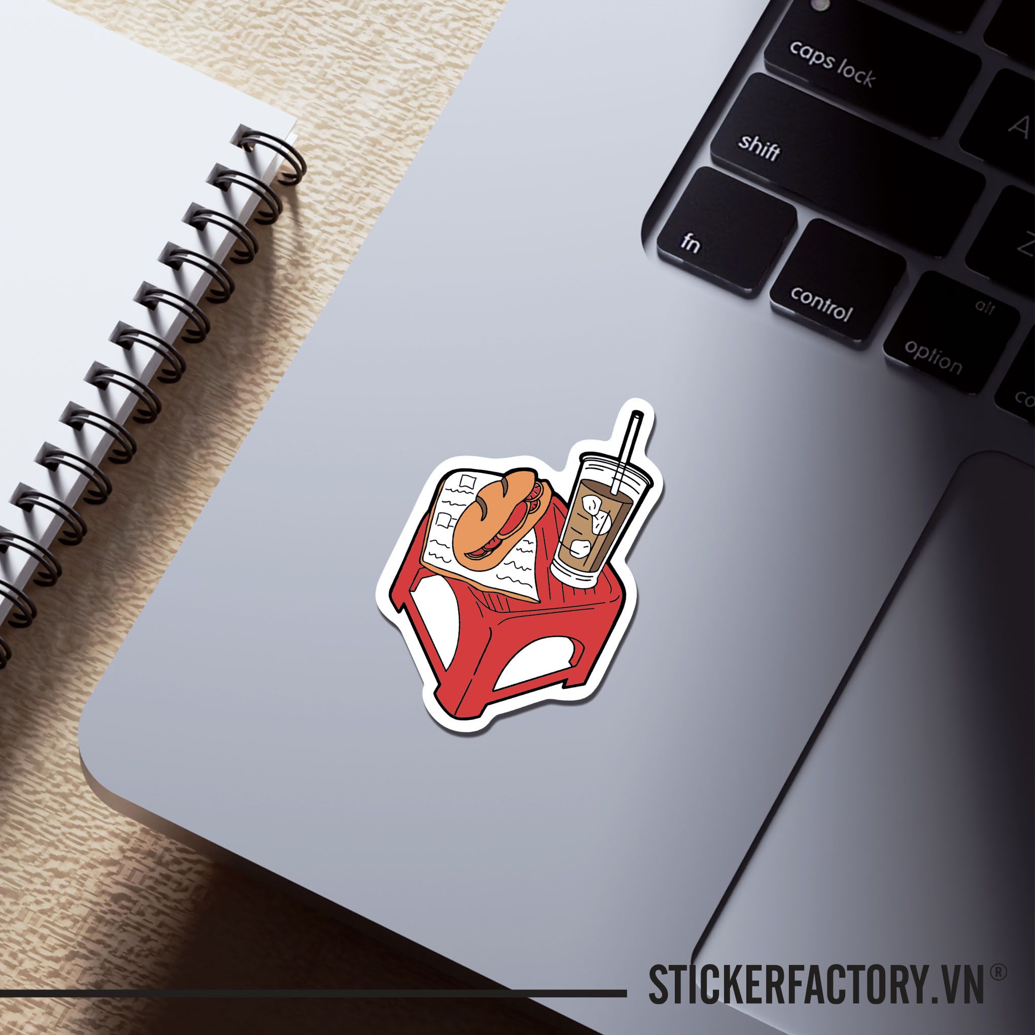 CÀ PHÊ BÁNH MÌ VỈA HÈ 7cm - Sticker Die-cut hình dán cắt rời