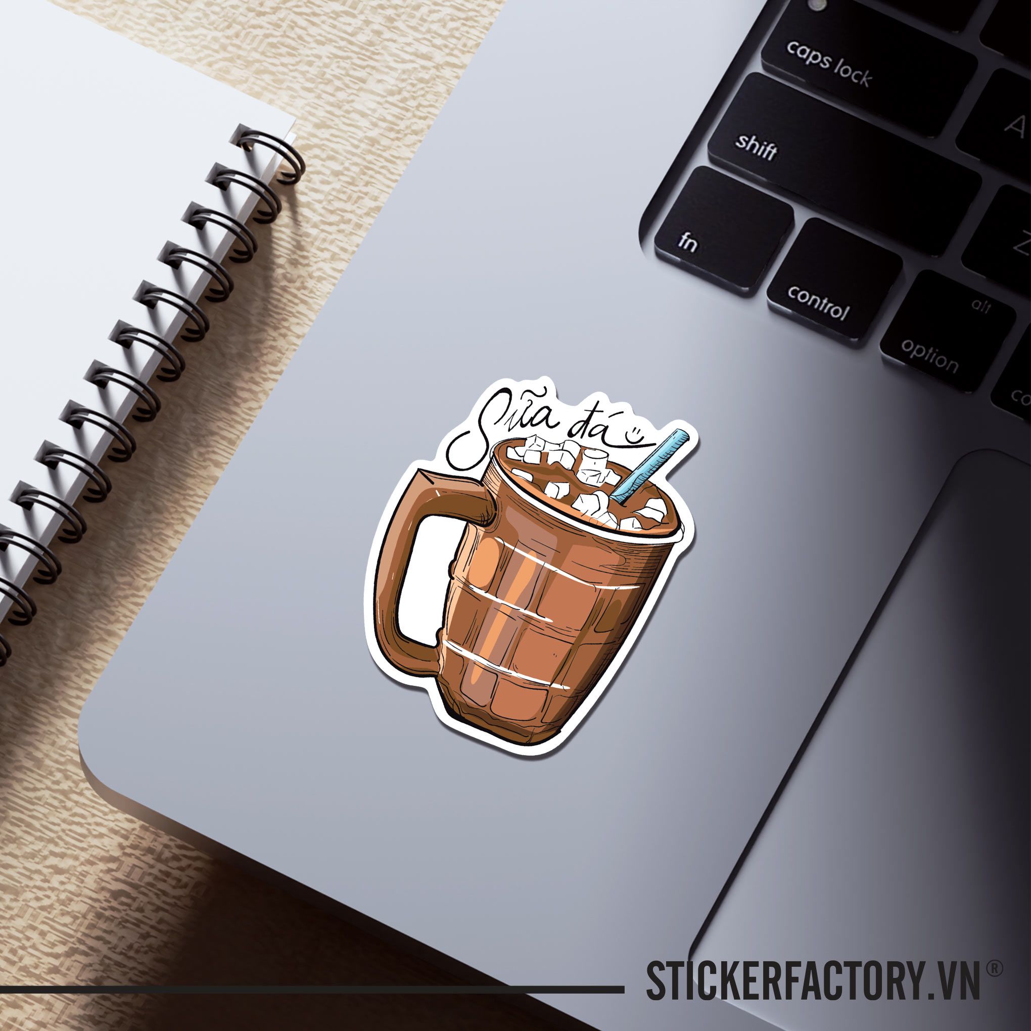 CÀ PHÊ SỮA ĐÁ 7cm - Sticker Die-cut hình dán cắt rời