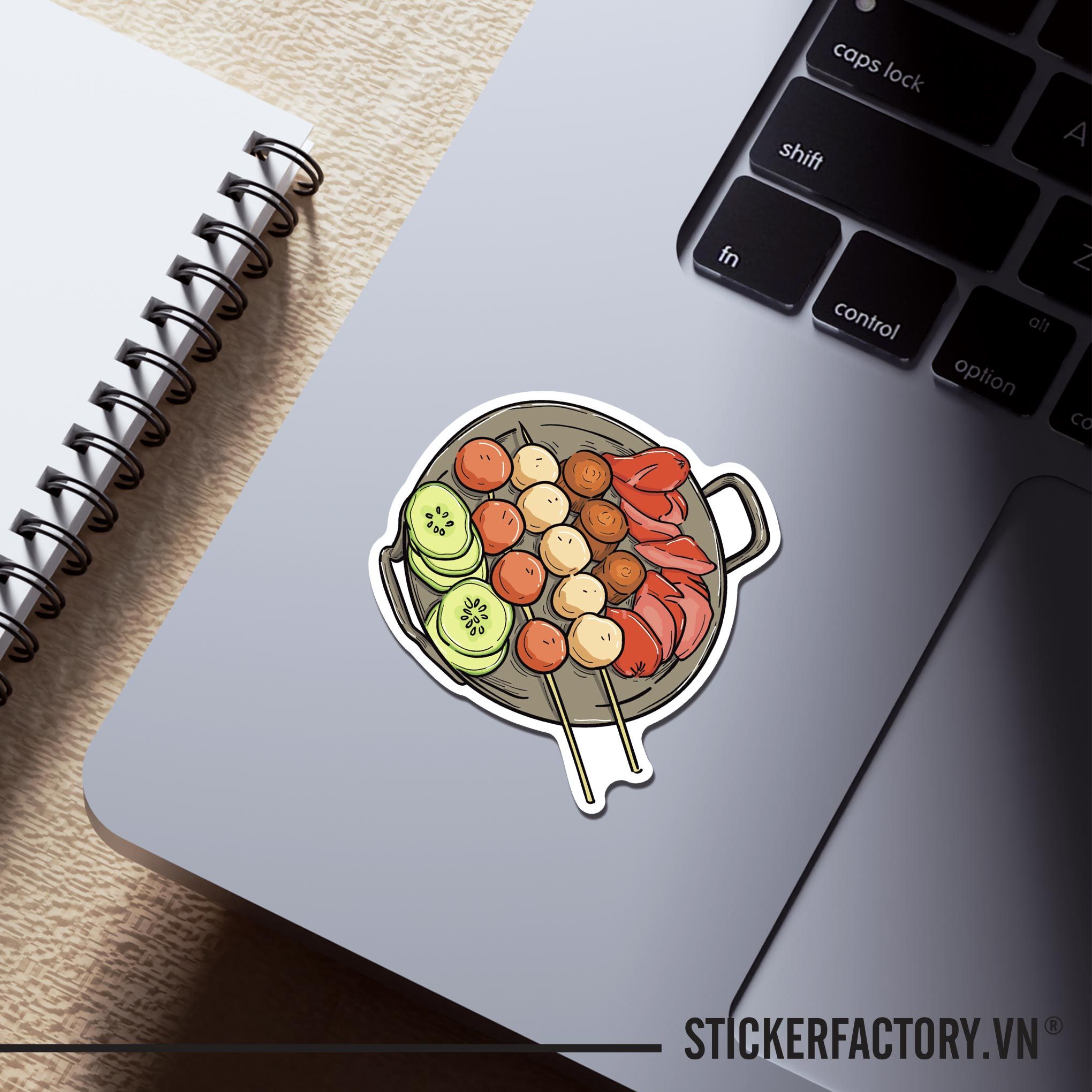 CÁ VIÊN CHIÊN 7cm - Sticker Die-cut hình dán cắt rời