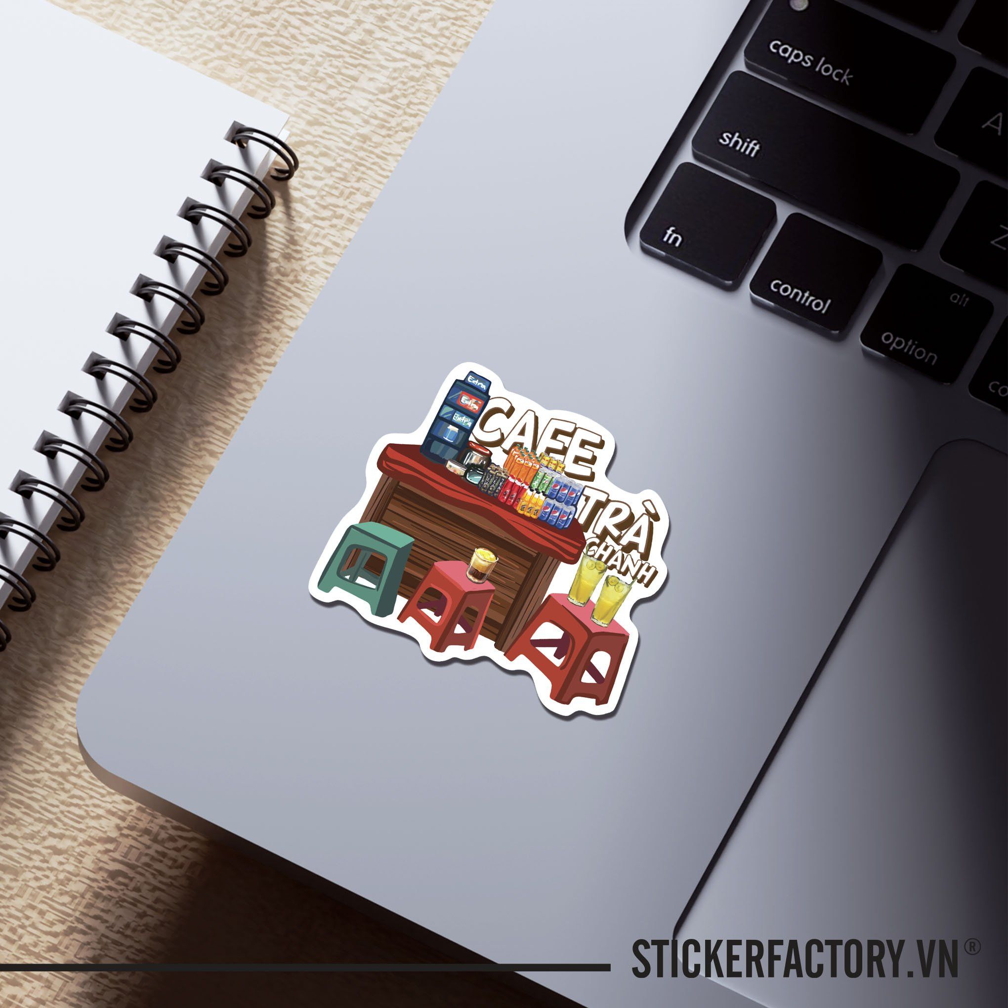 CAFE TRÀ CHANH 7cm - Sticker Die-cut hình dán cắt rời