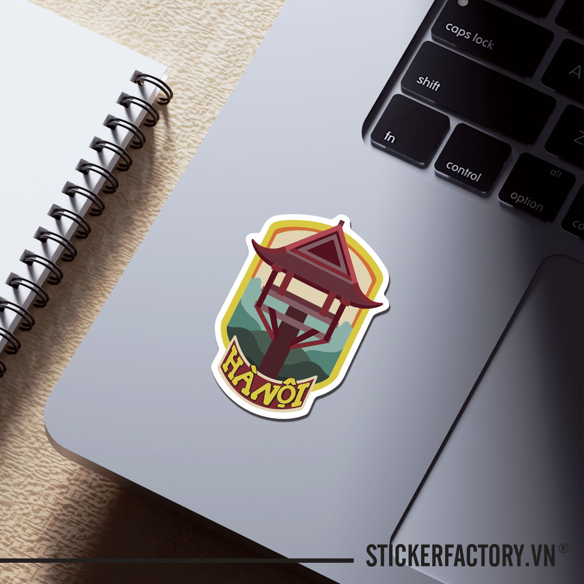 CHÙA MỘT CỘT 7cm - Sticker Die-cut hình dán cắt rời