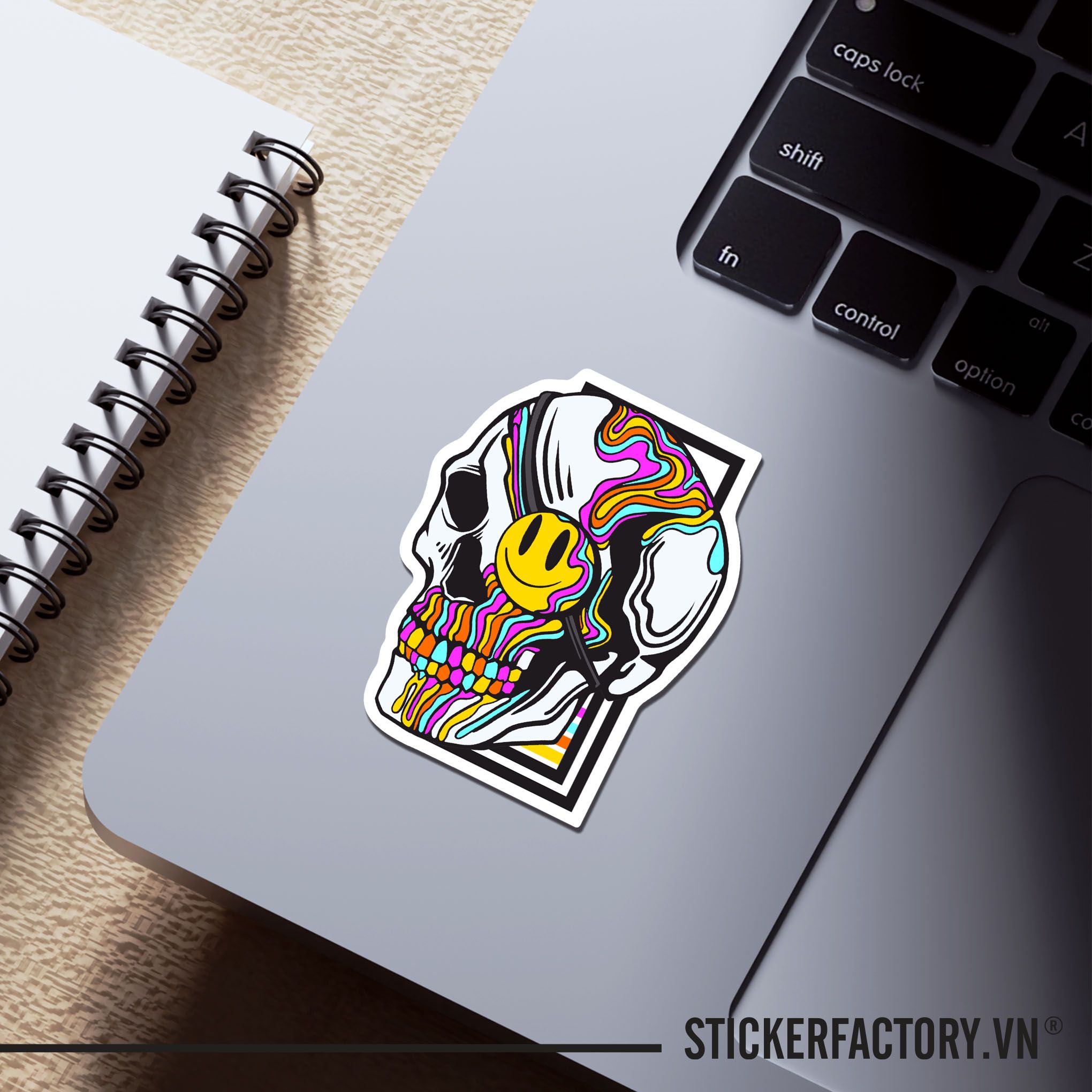 SMILE EYE SKULL 7cm - Sticker Die-cut hình dán cắt rời