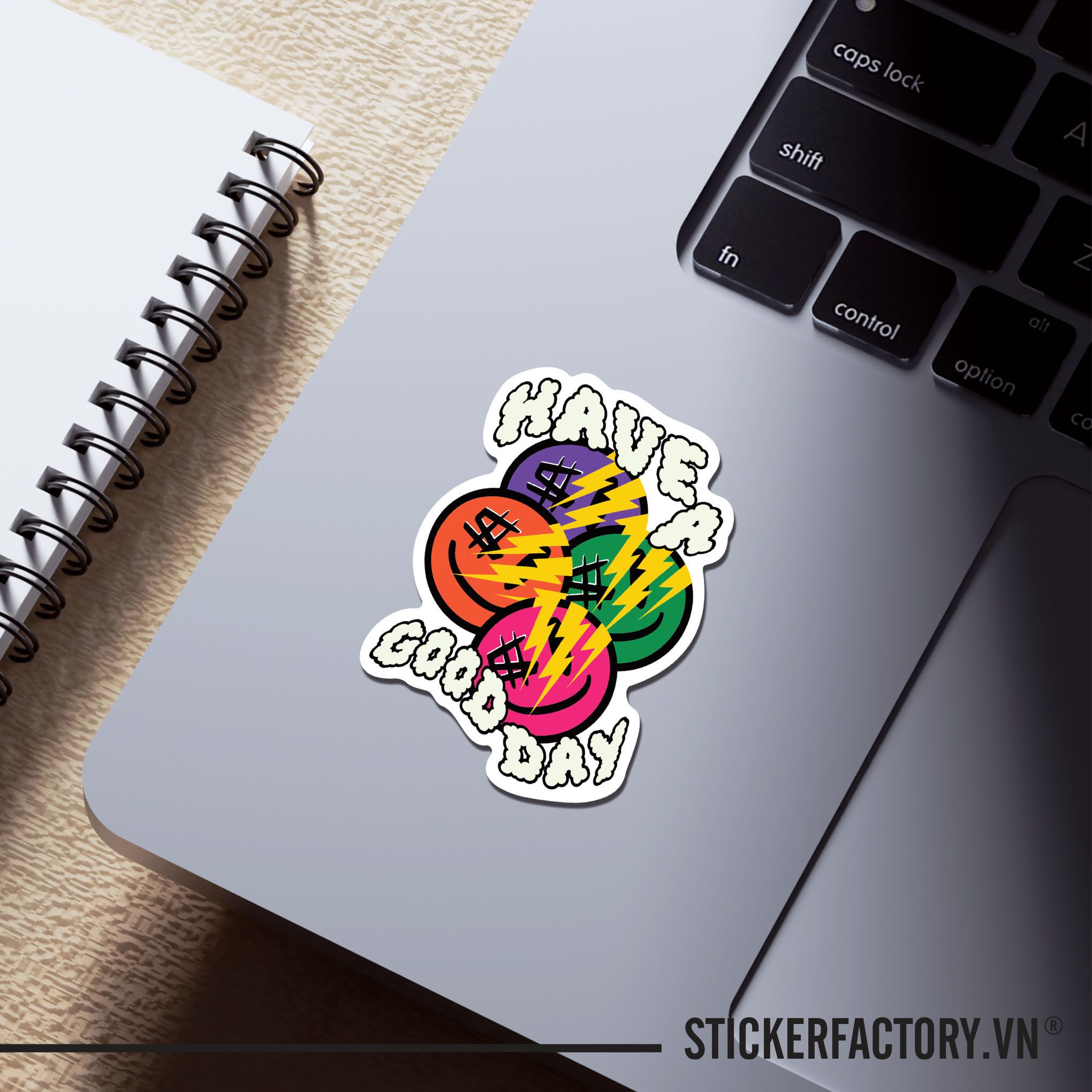 HAVE A GOOD DAY SMILE 7cm - Sticker Die-cut hình dán cắt rời