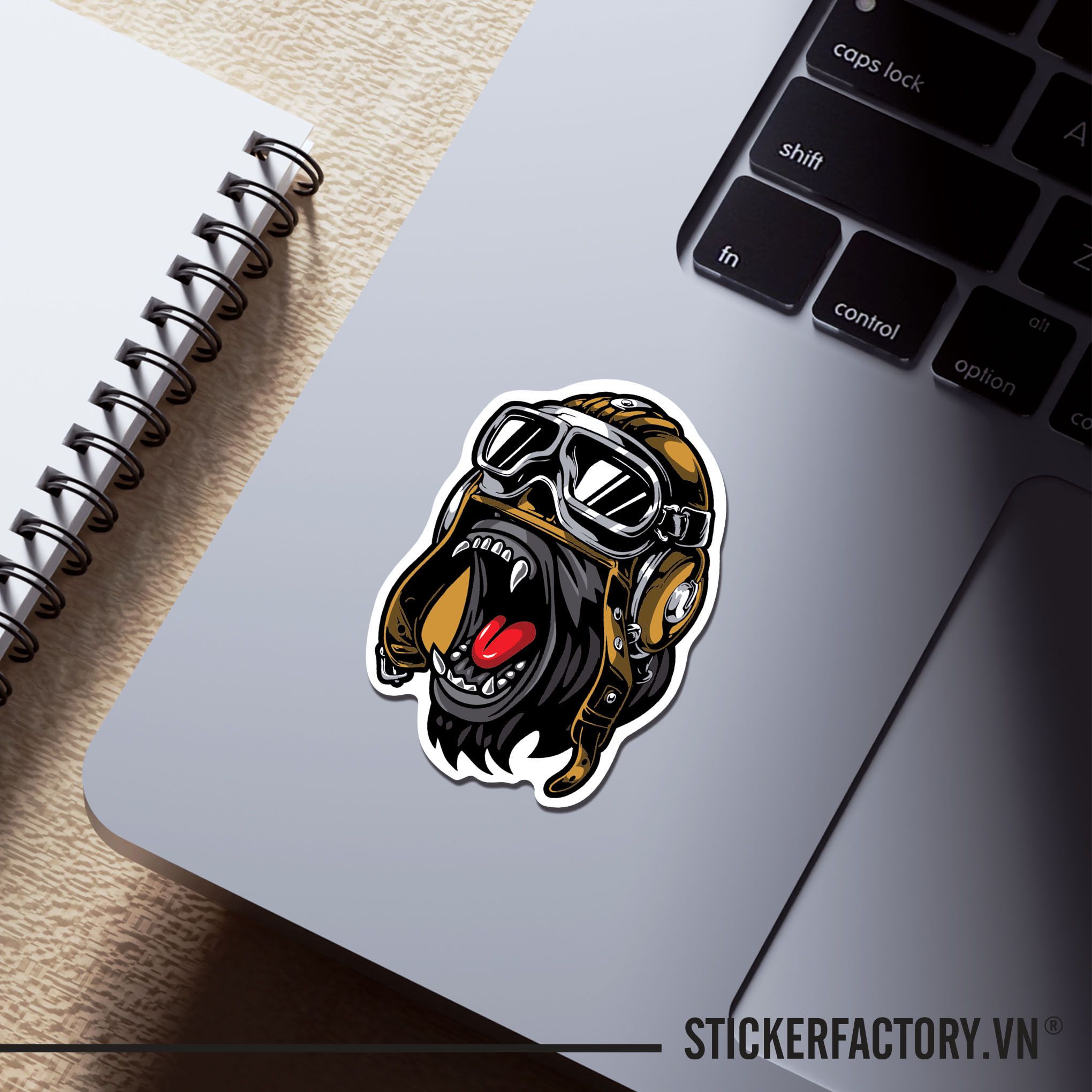 GORILLA BIKER 7cm - Sticker Die-cut hình dán cắt rời