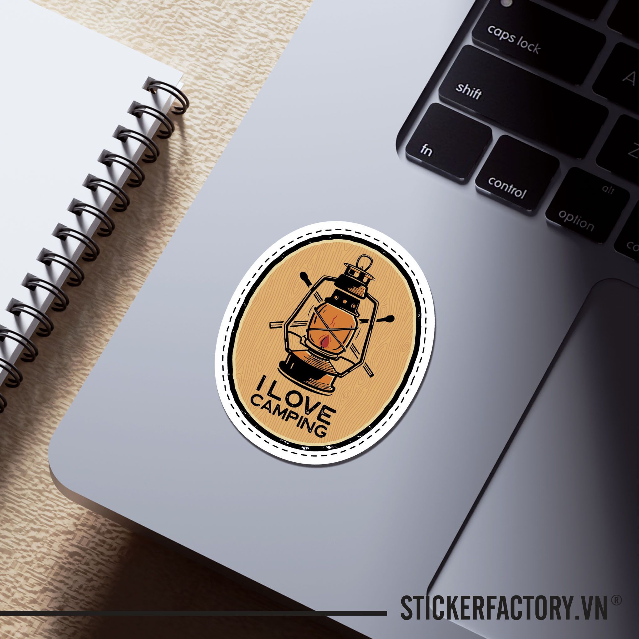 I LOVE CAMPING 7cm - Sticker Die-cut hình dán cắt rời