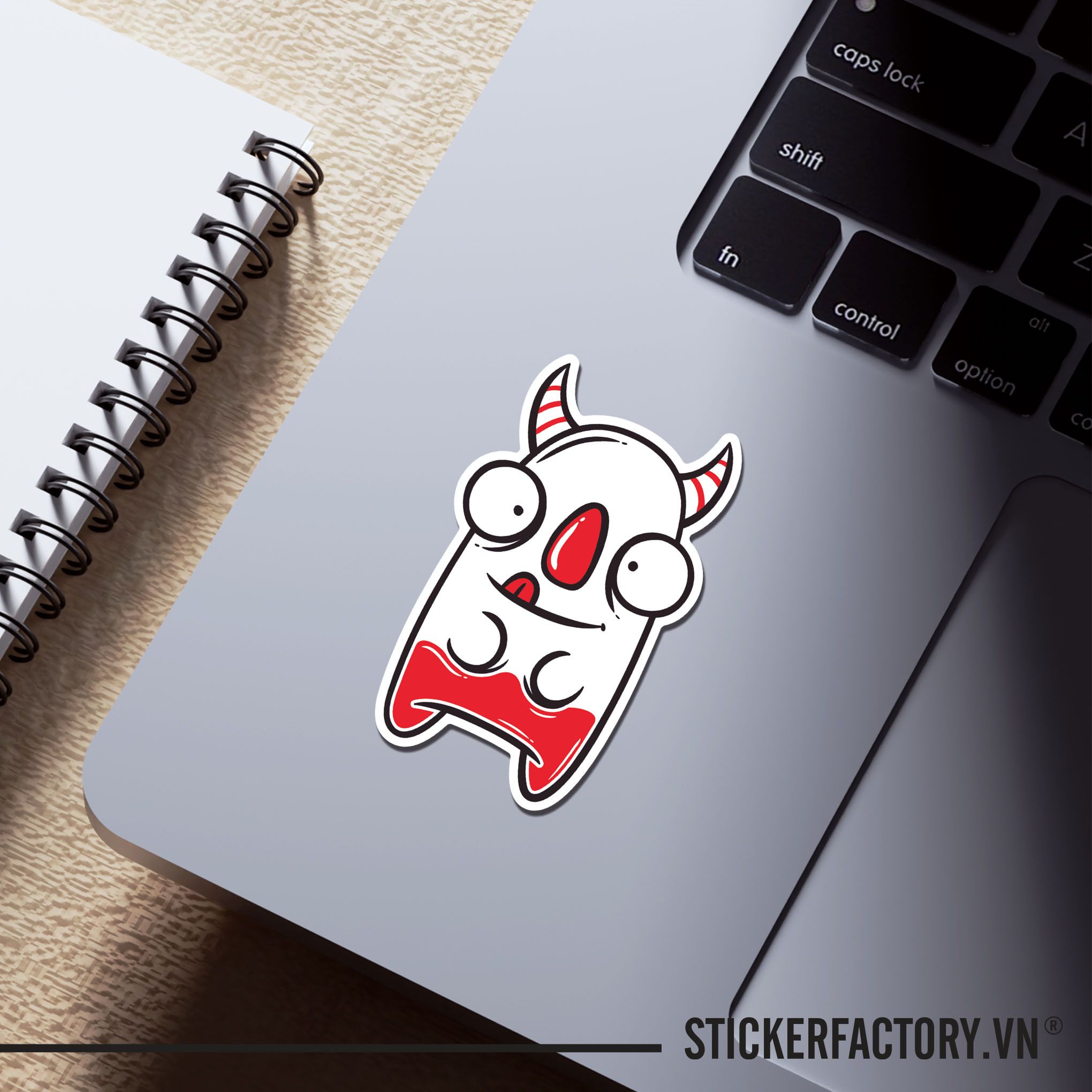 RED KUTE GHOST 7cm - Sticker Die-cut hình dán cắt rời