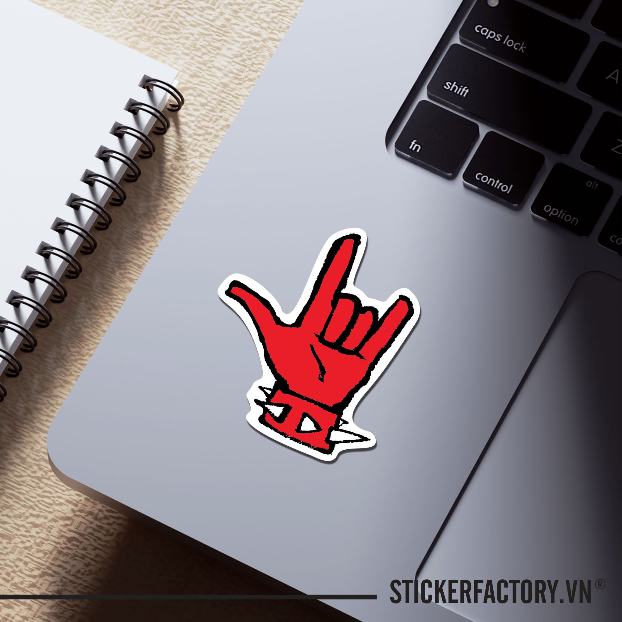 LET'S ROCK HAND 7cm - Sticker Die-cut hình dán cắt rời