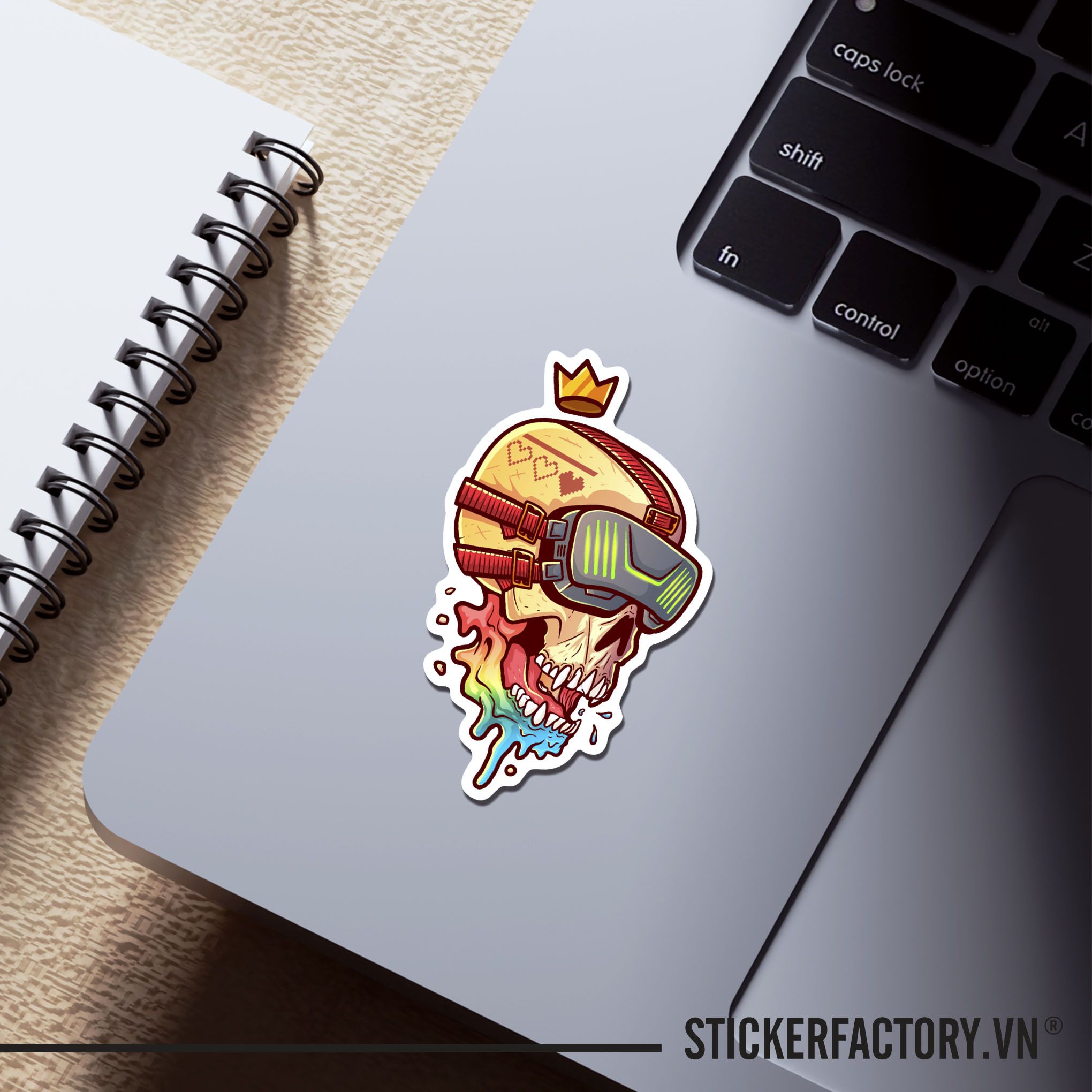 SKULL LIFE IS A GAME 7cm - Sticker Die-cut hình dán cắt rời