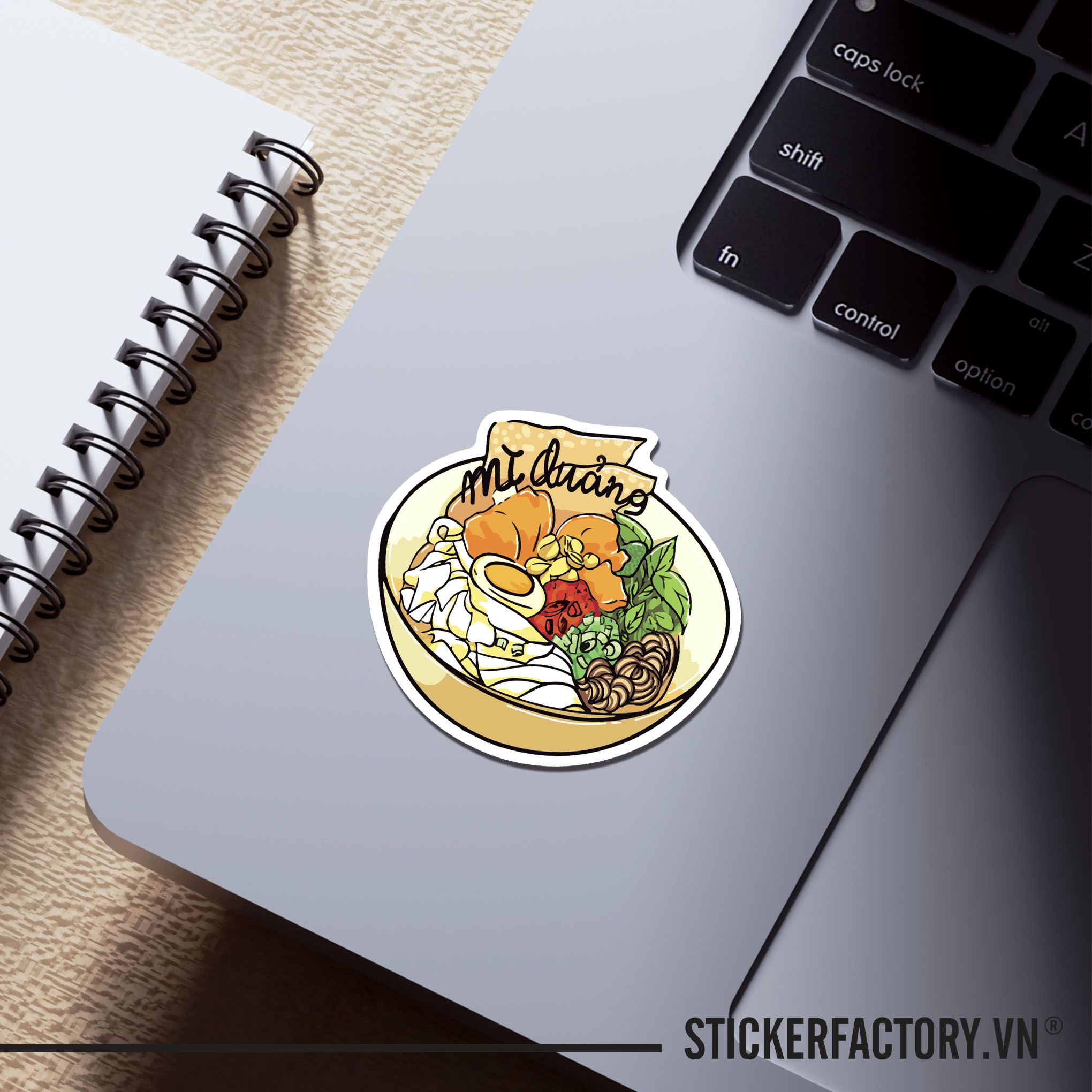 MÌ QUẢNG 7cm - Sticker Die-cut hình dán cắt rời