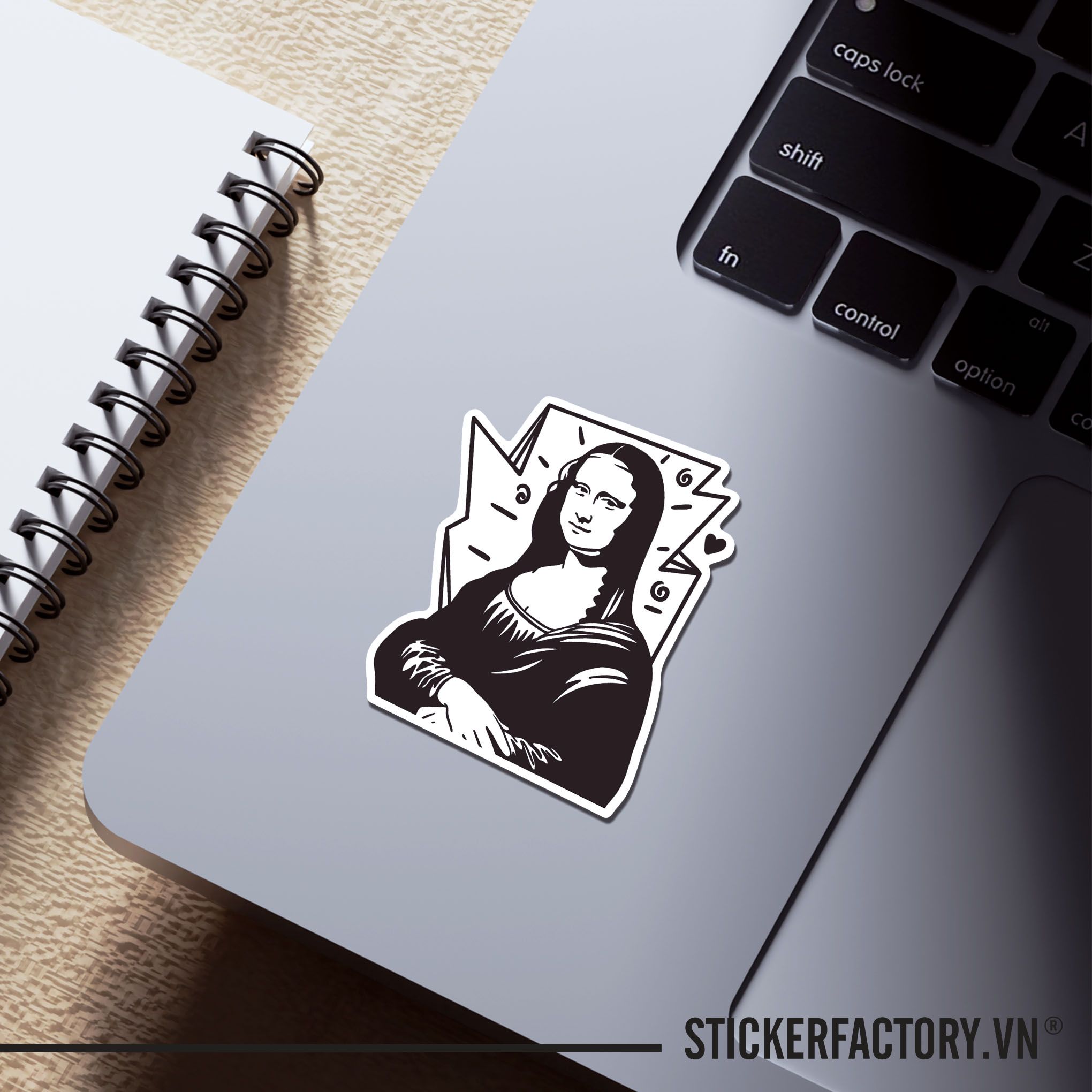 LEONARDO DA VINCI'S MONA LISA 7cm - Sticker Die-cut hình dán cắt rời