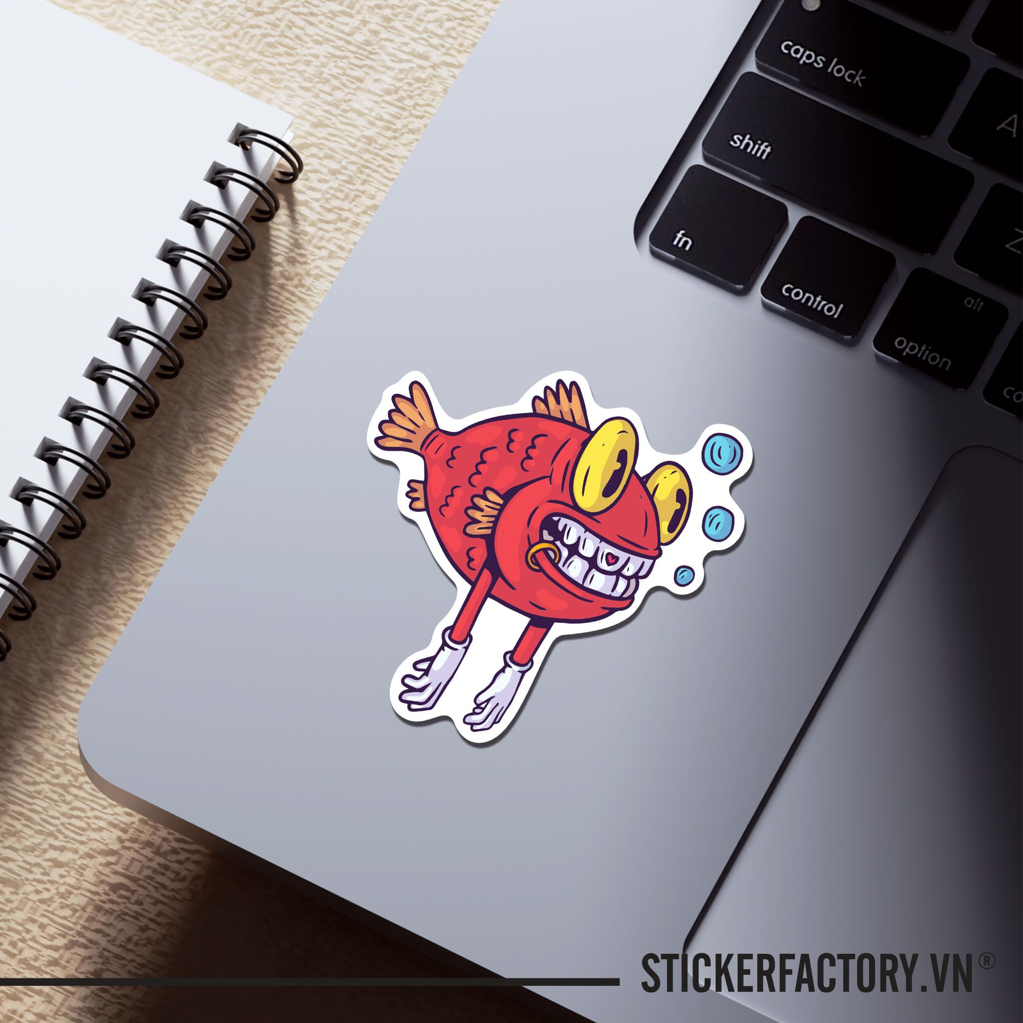 MONSTER FISH 7cm - Sticker Die-cut hình dán cắt rời