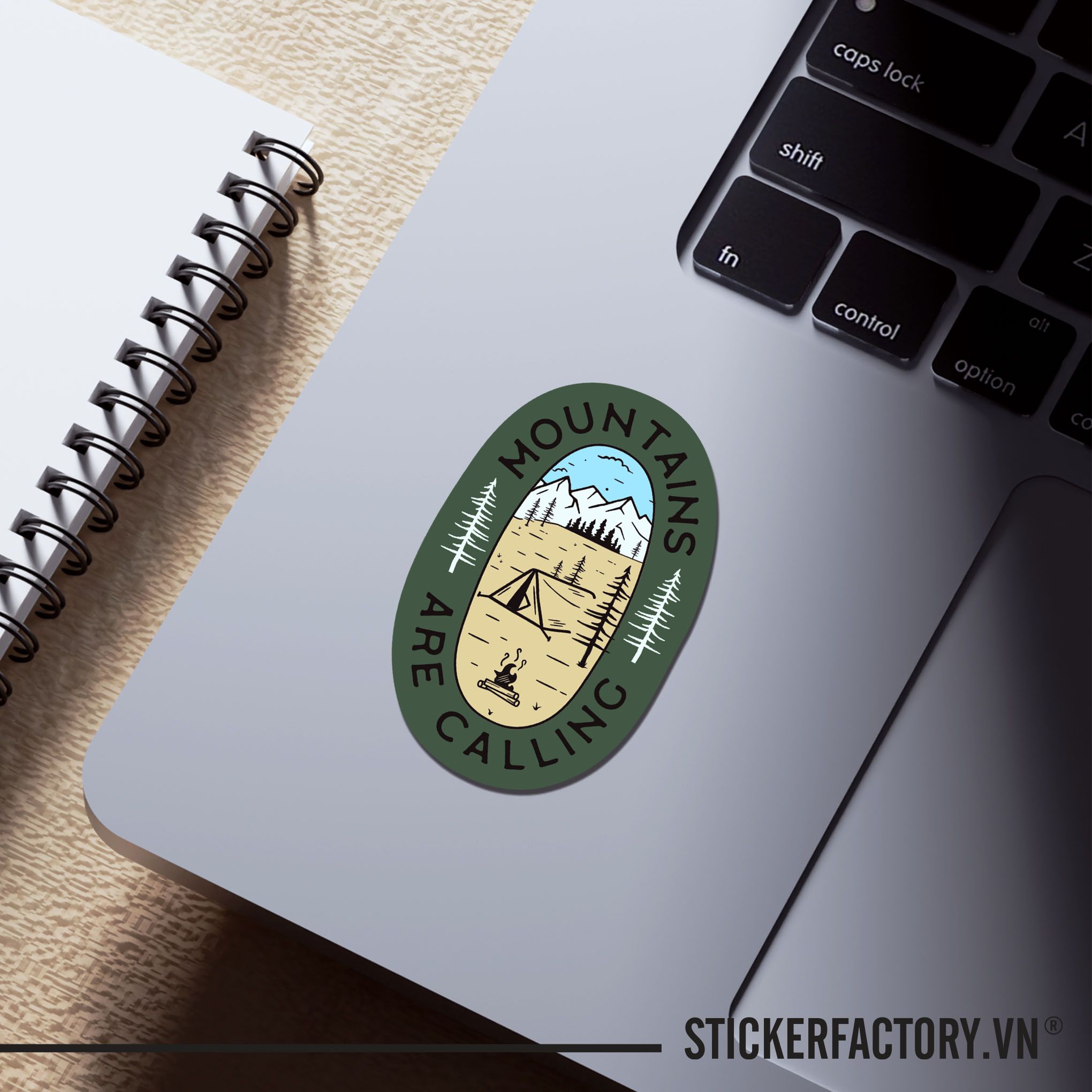 MOUNTAINS ARE CALLING 7cm - Sticker Die-cut hình dán cắt rời