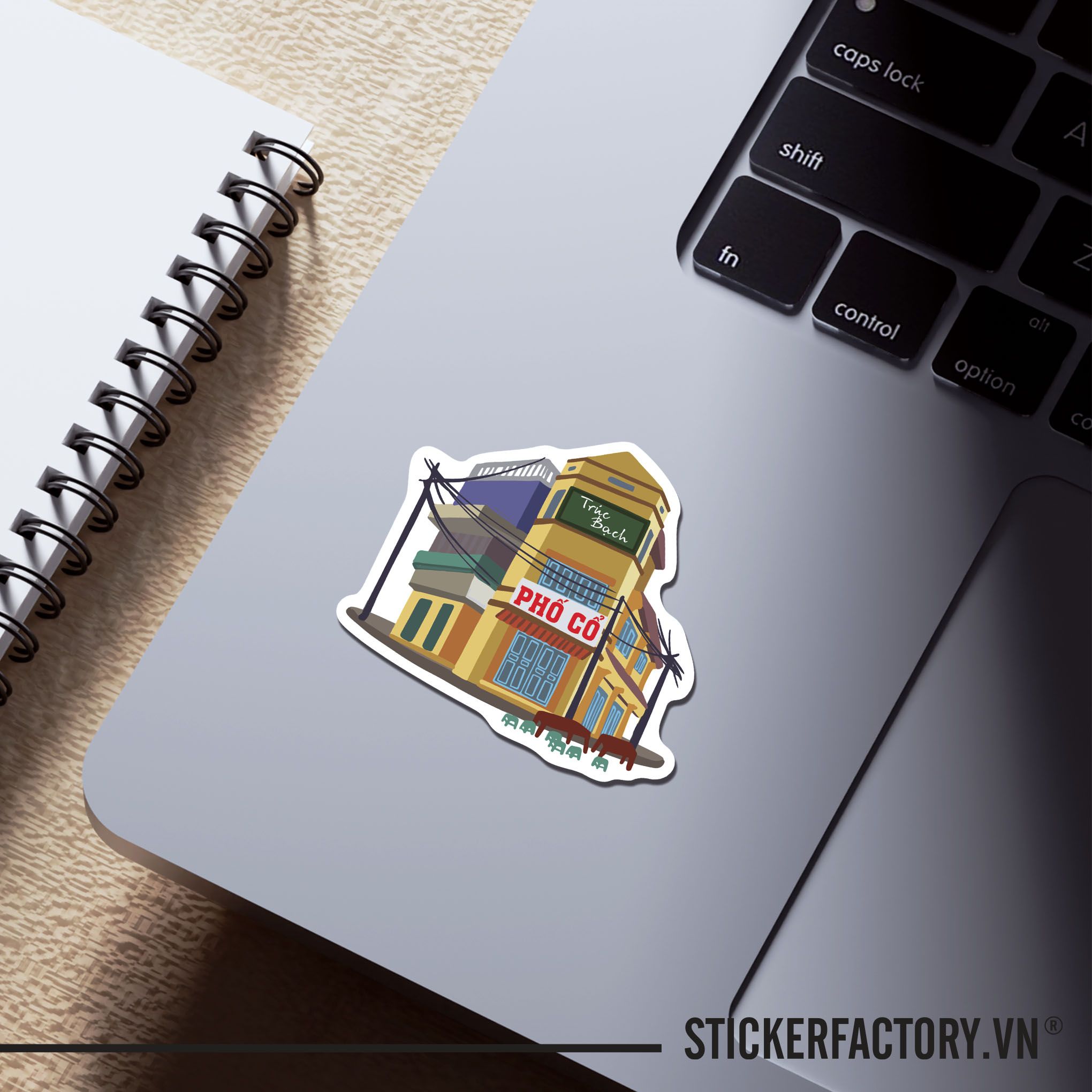 PHỐ CỔ HÀ NỘI 7cm - Sticker Die-cut hình dán cắt rời