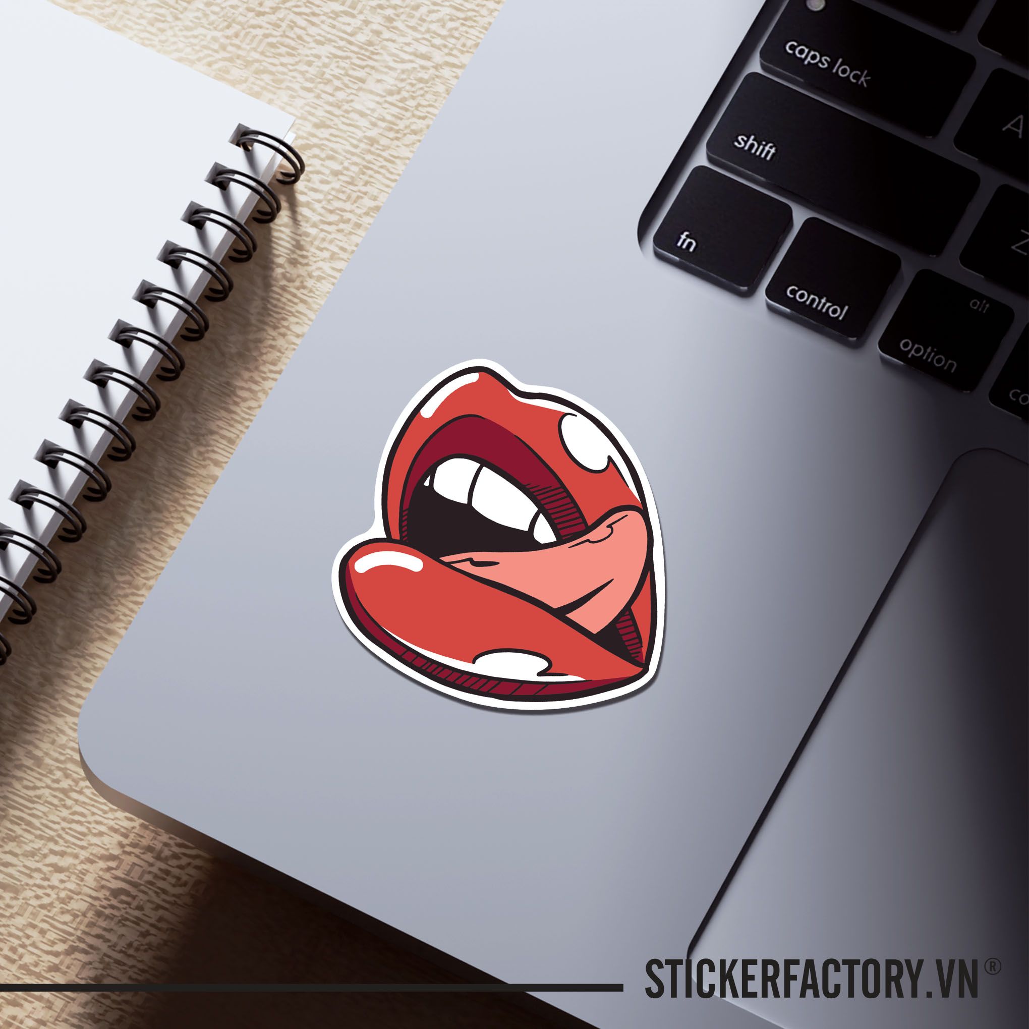 POP ART LIPS TONGUE 7cm - Sticker Die-cut hình dán cắt rời