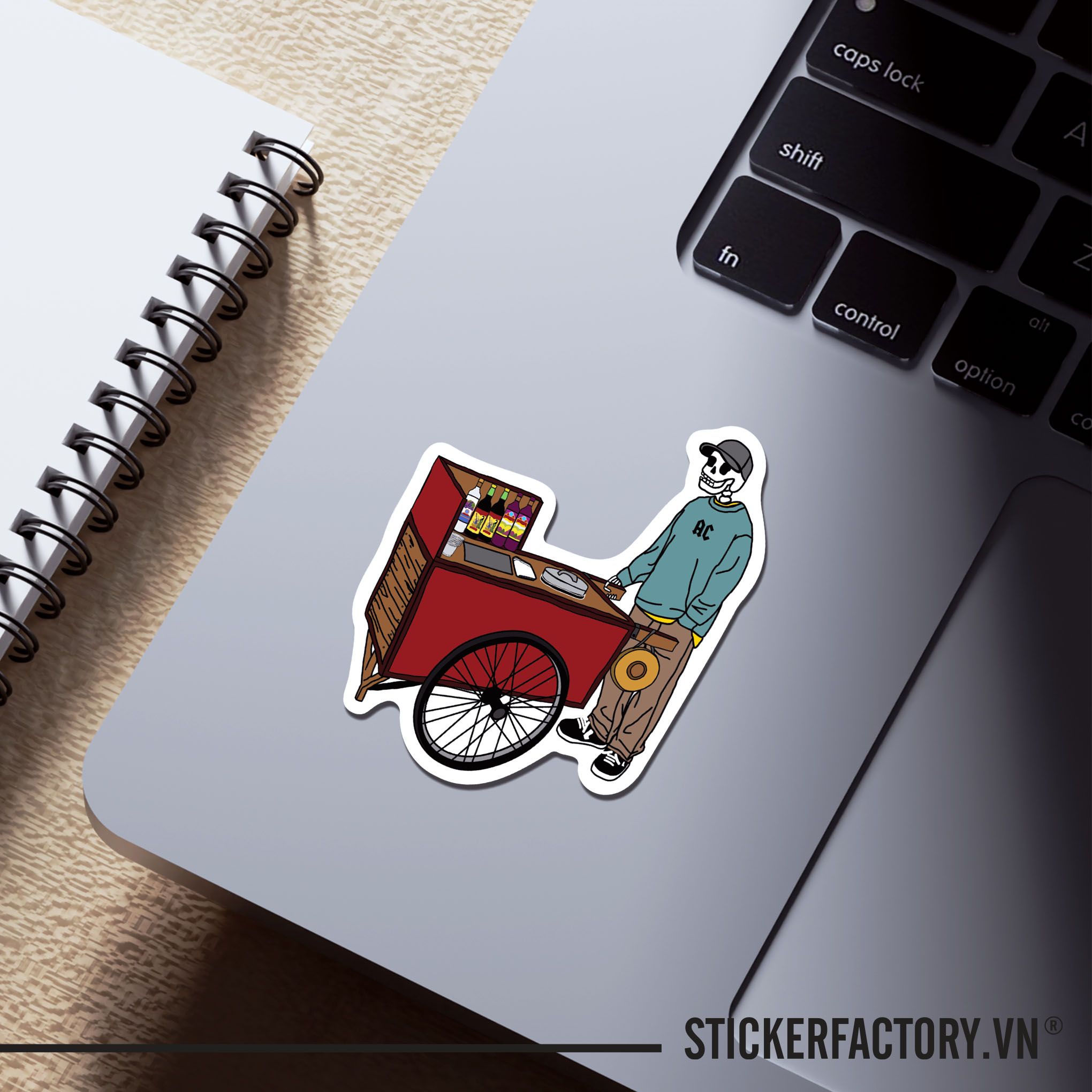 SKELETON SKULL SALES DRINK 7cm - Sticker Die-cut hình dán cắt rời
