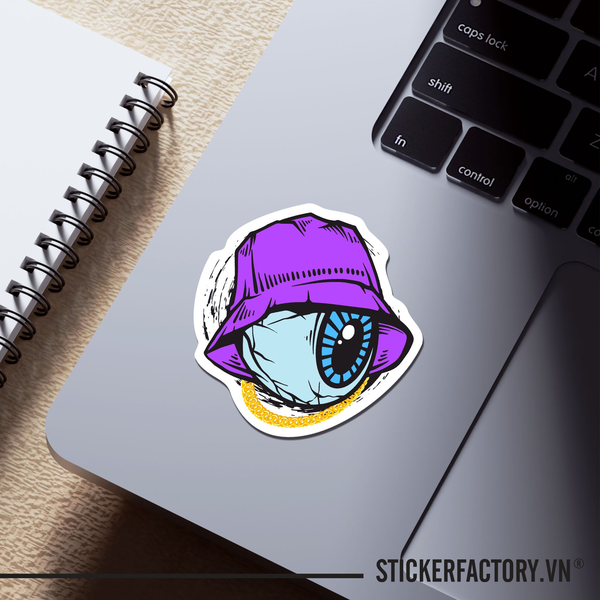 STREETWEAR EYEBALL 7cm - Sticker Die-cut hình dán cắt rời