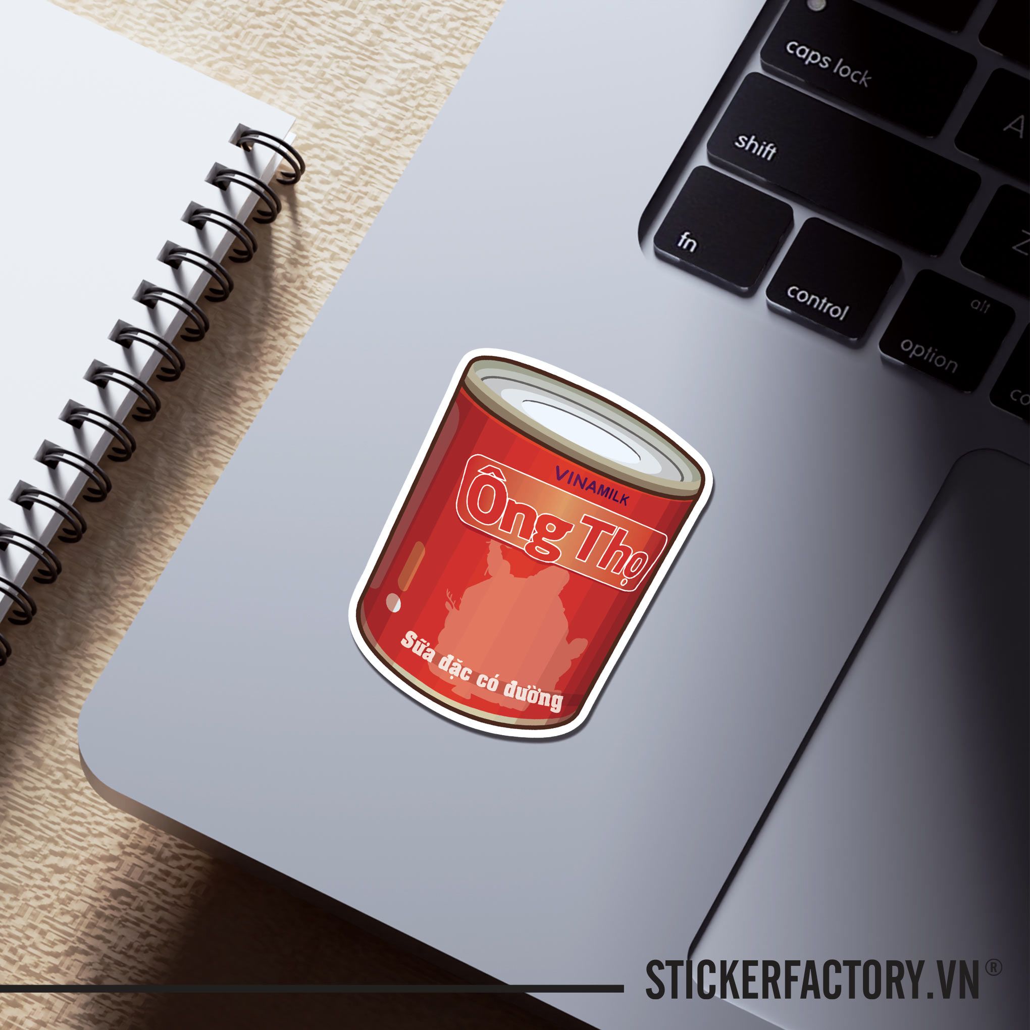 LON SỮA ĐẶC ÔNG THỌ 7cm - Sticker Die-cut hình dán cắt rời