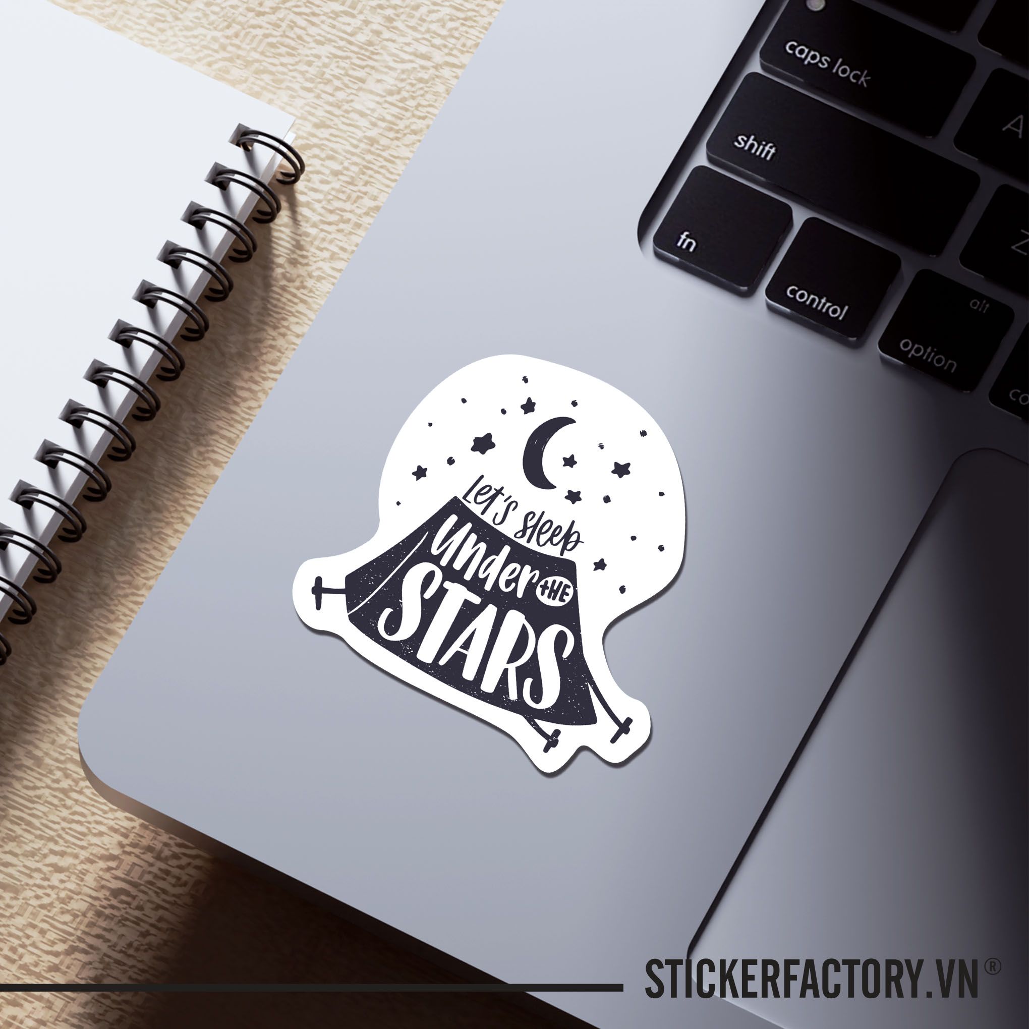 LETS SLEEP UNDER THE STARS 7cm - Sticker Die-cut hình dán cắt rời