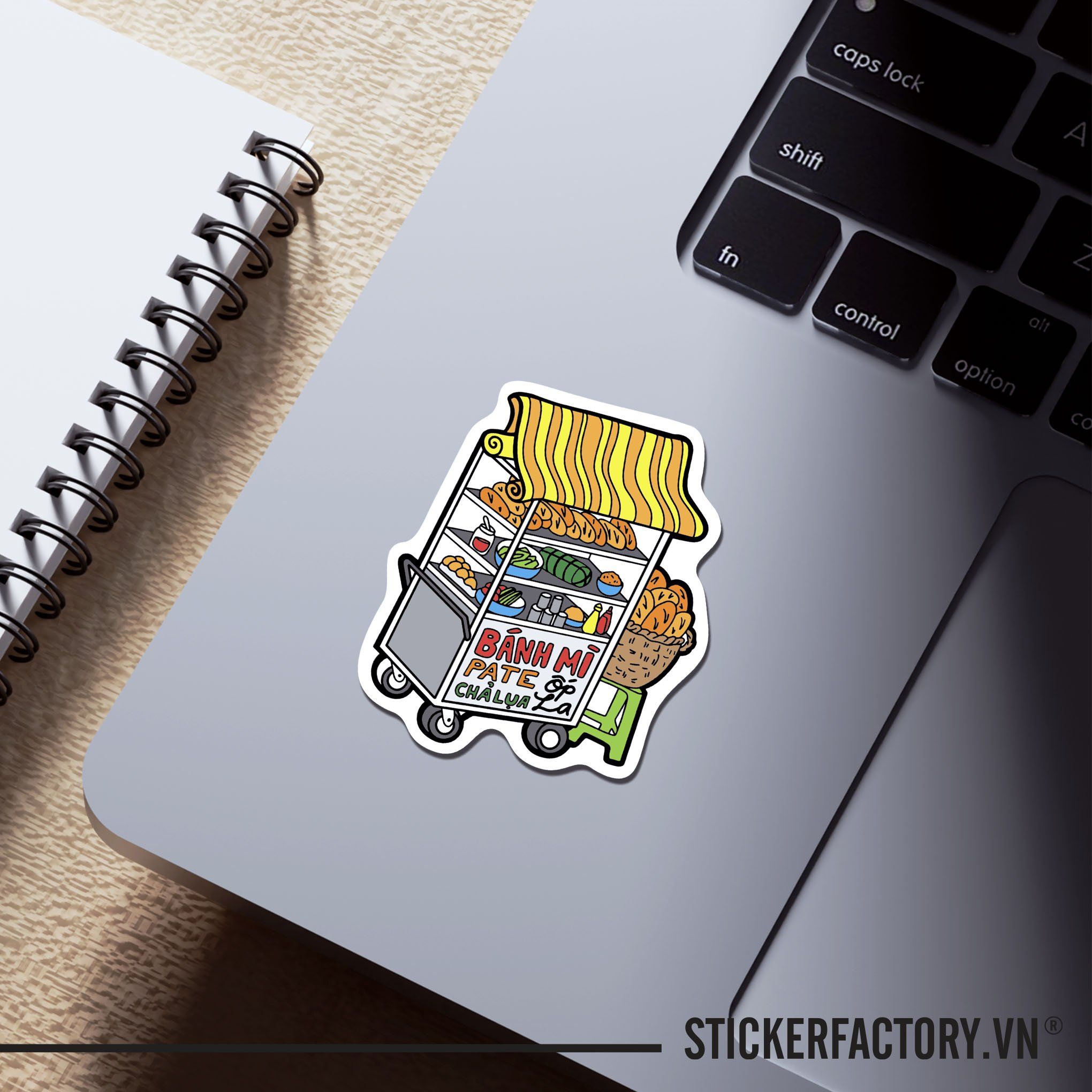XE BÁNH MÌ 7cm - Sticker Die-cut hình dán cắt rời