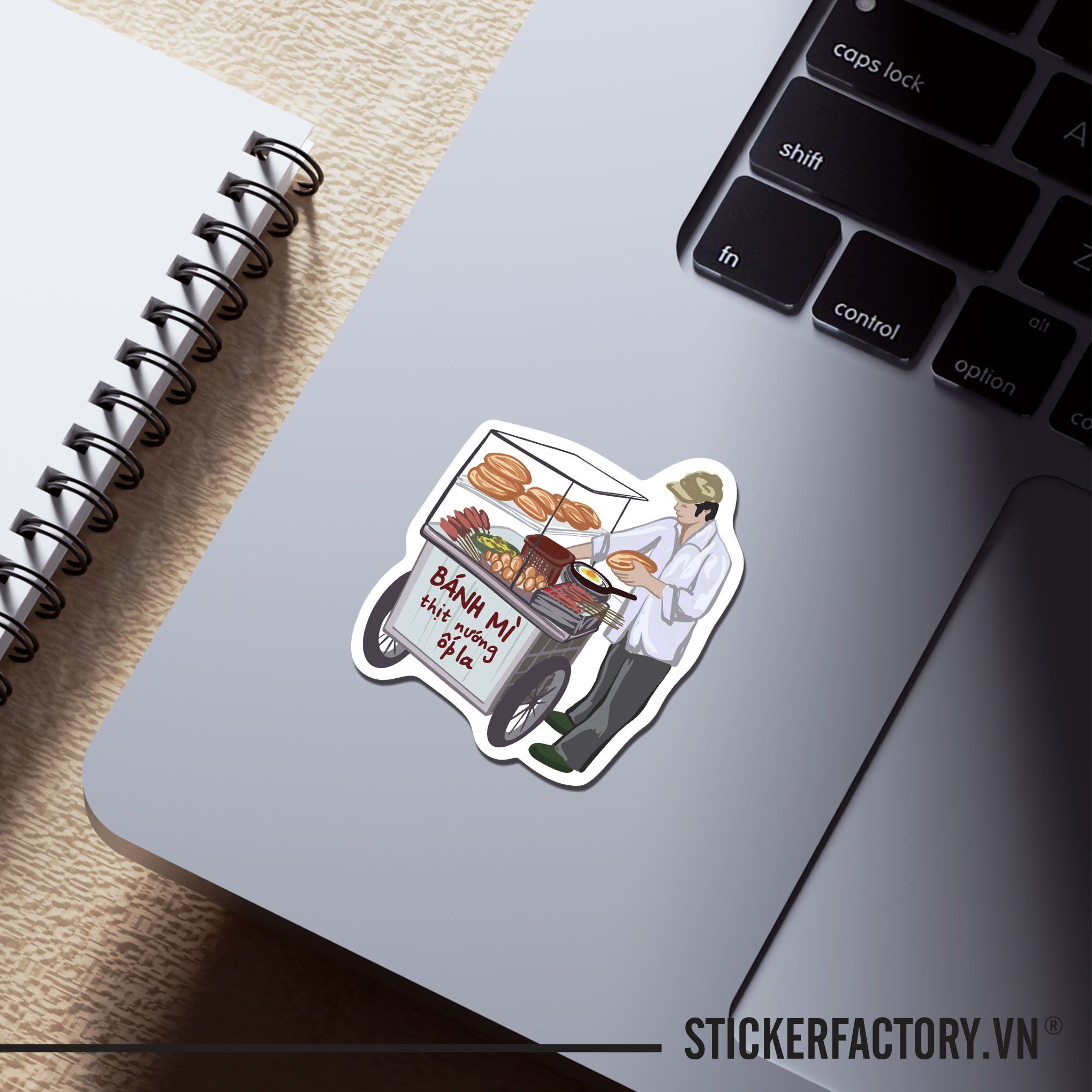 XE BÁN BÁNH MÌ THỊT NƯỚNG 7cm - Sticker Die-cut hình dán cắt rời