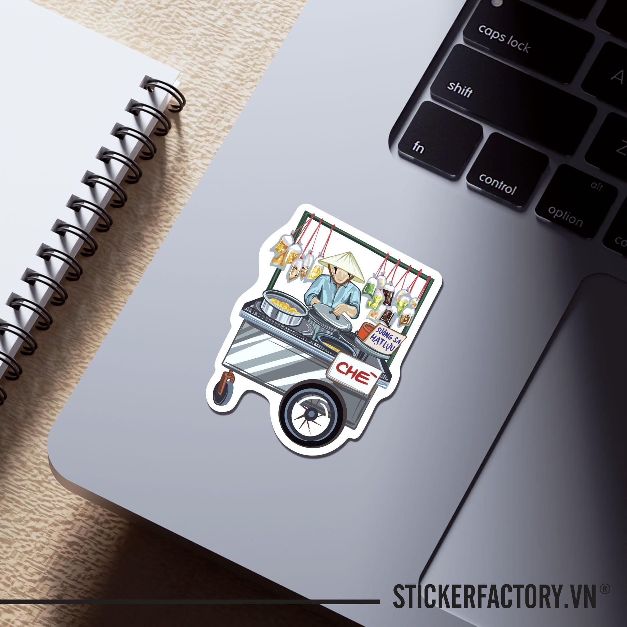 XE BÁN CHÈ 7cm - Sticker Die-cut hình dán cắt rời