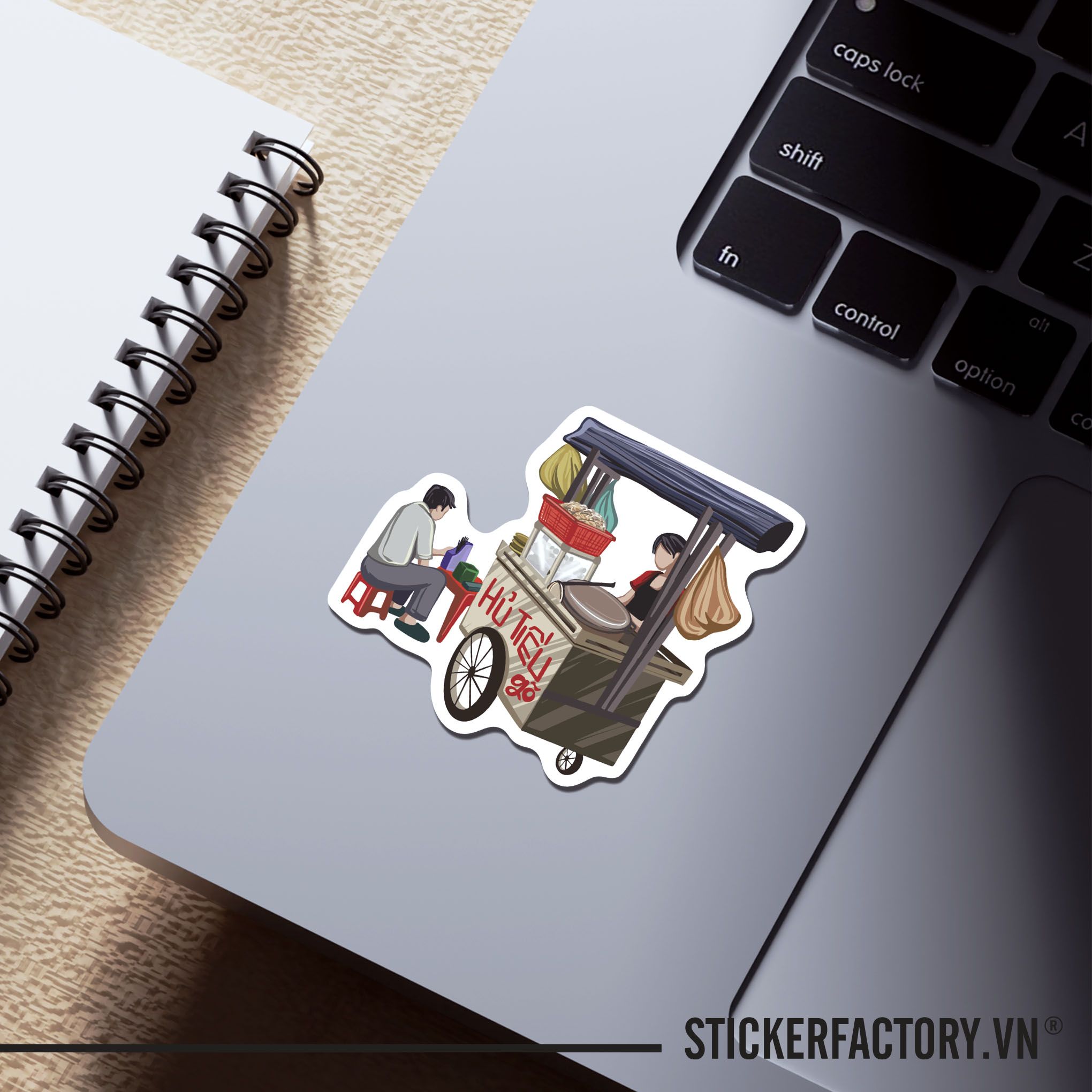 XE BÁN HŨ TIẾU GÕ - Sticker Die-cut hình dán cắt rời