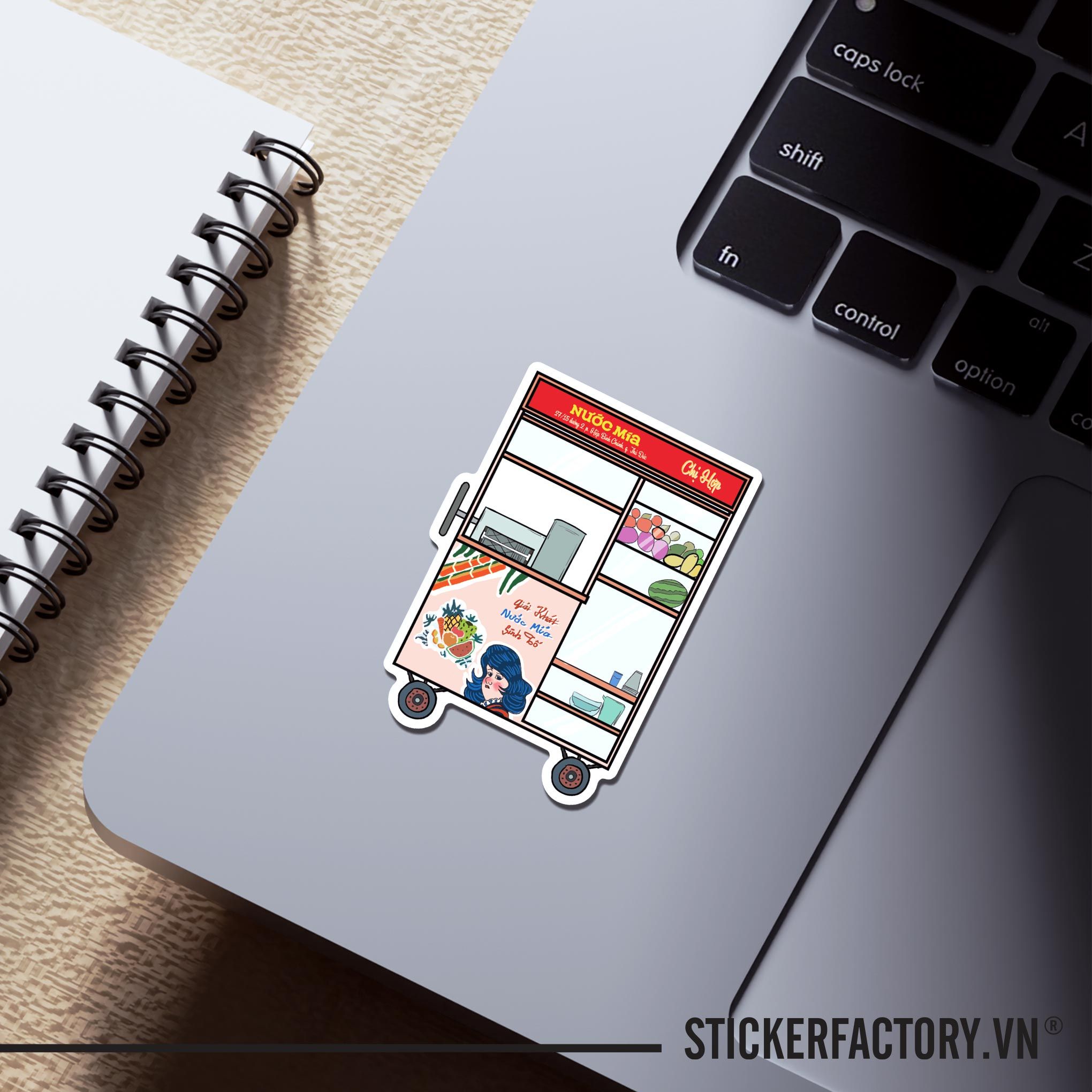 XE NƯỚC MÍA 7cm - Sticker Die-cut hình dán cắt rời