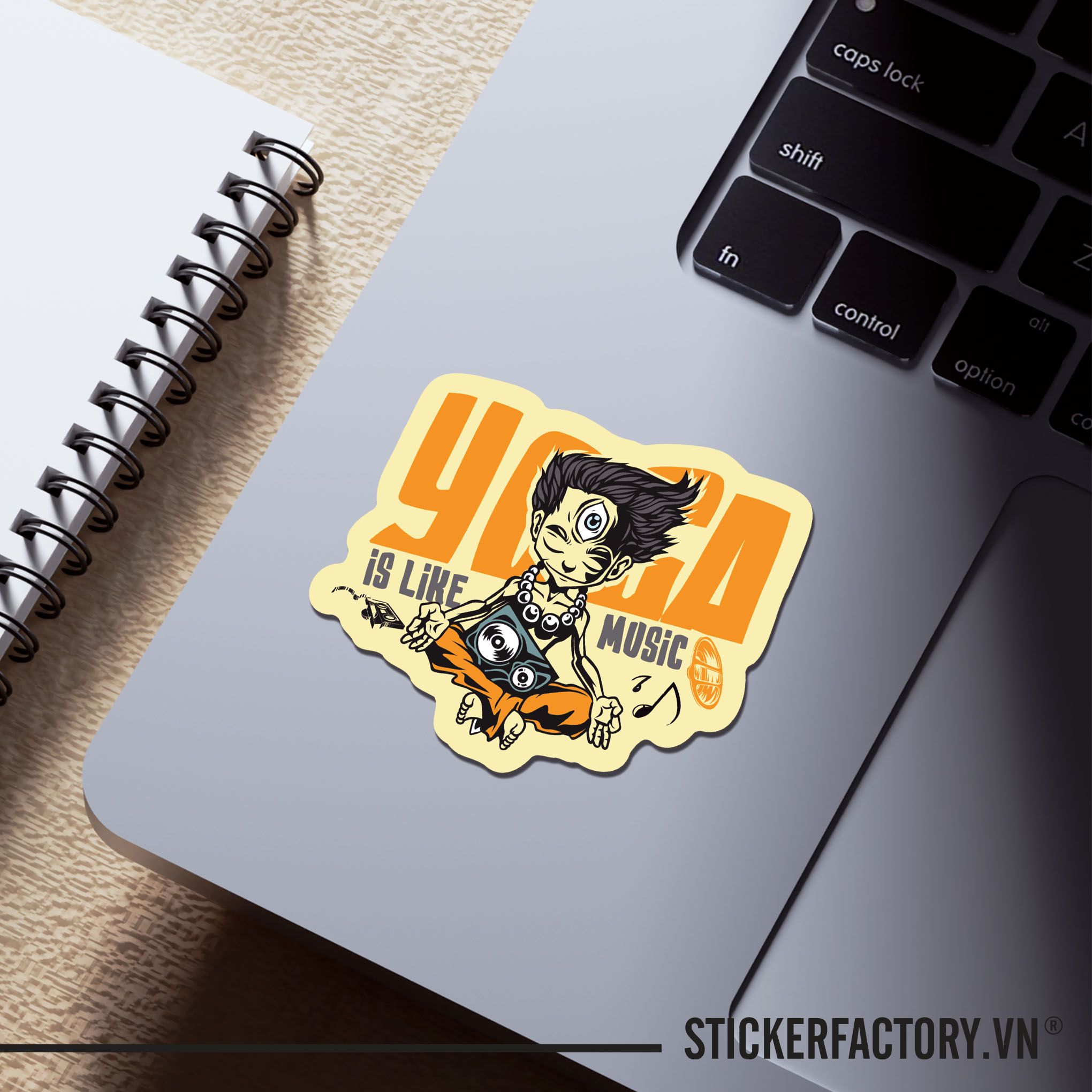 YOGA IS LIKE MUSIC 7cm - Sticker Die-cut hình dán cắt rời