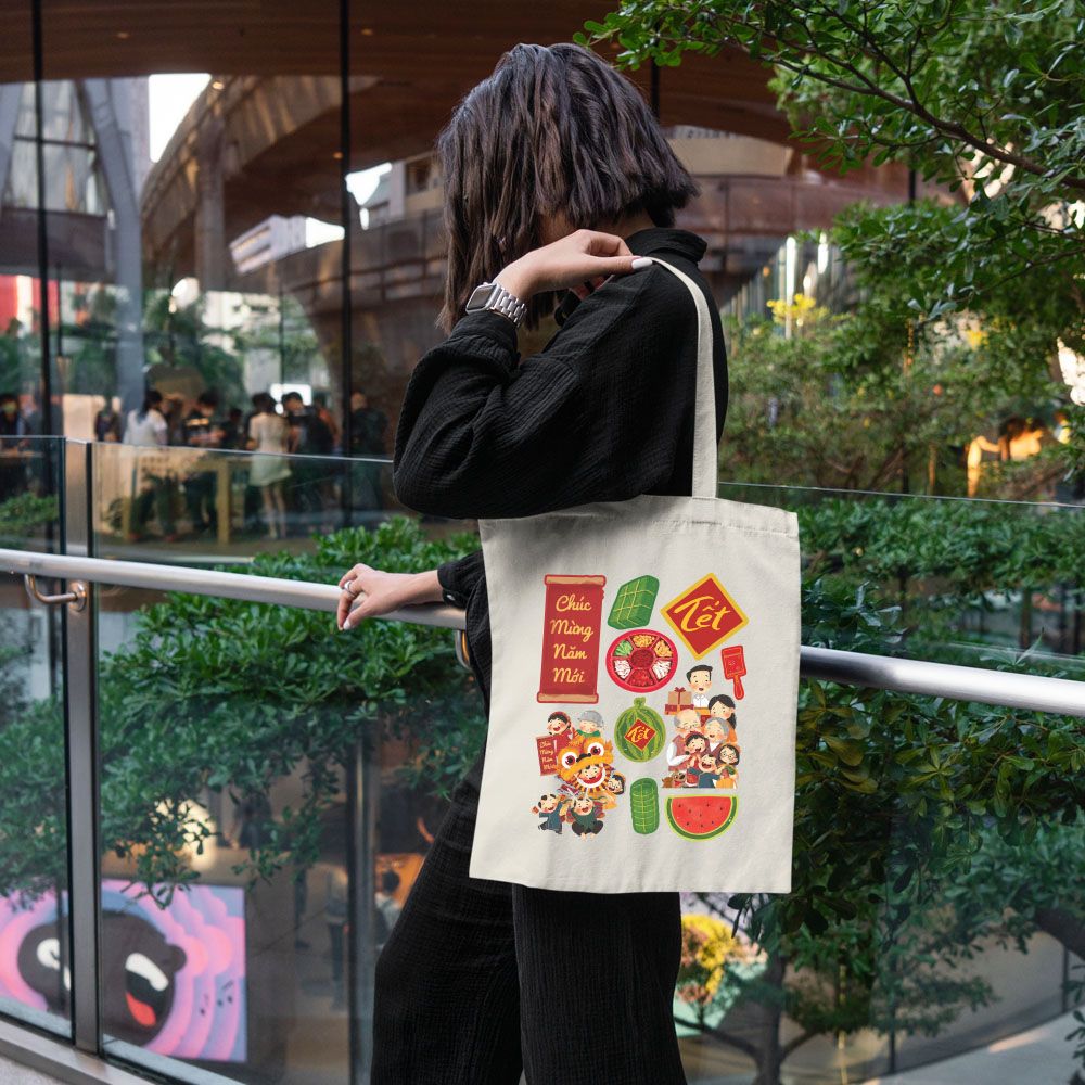 TOTE021 Happy Vietnamese New Year - Túi Tote Canvas Bag