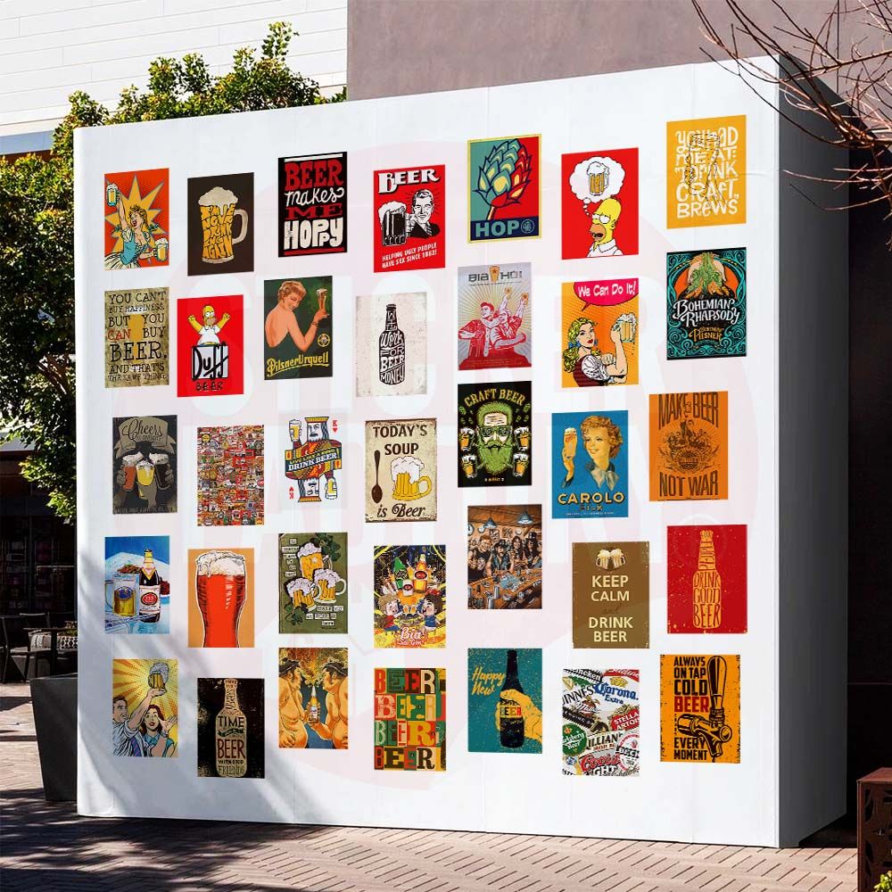 BEER - Set 50 Poster A4 dán tường trang trí