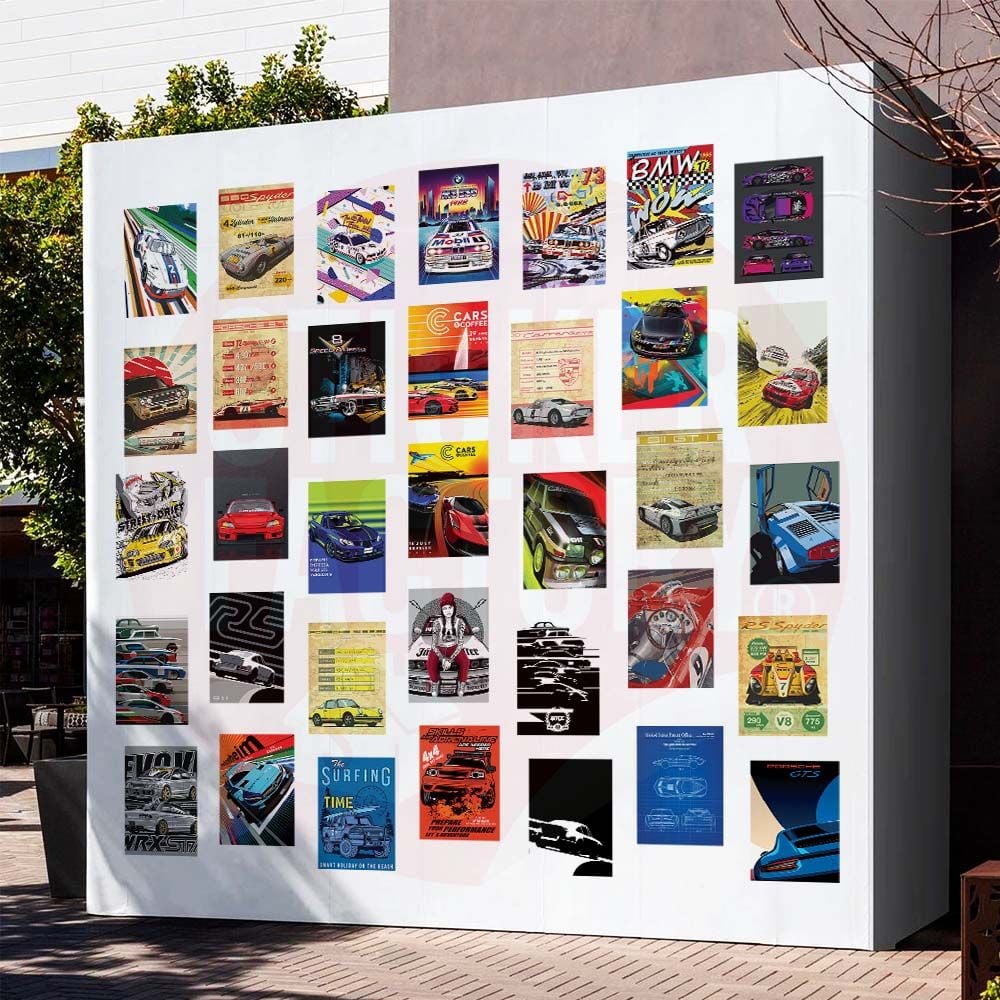 CAR  - Set 50 Poster A4 dán tường trang trí