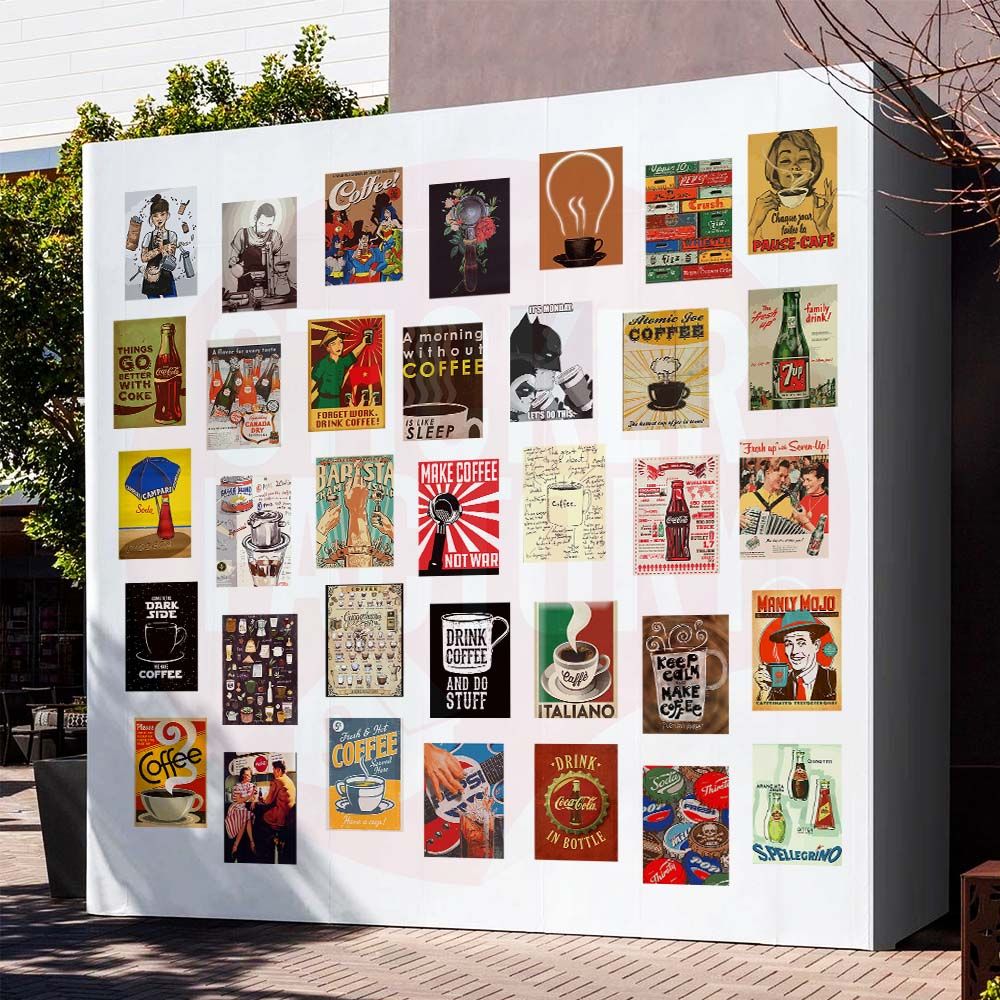 COFFEE - Set 50 Poster A4 dán tường trang trí