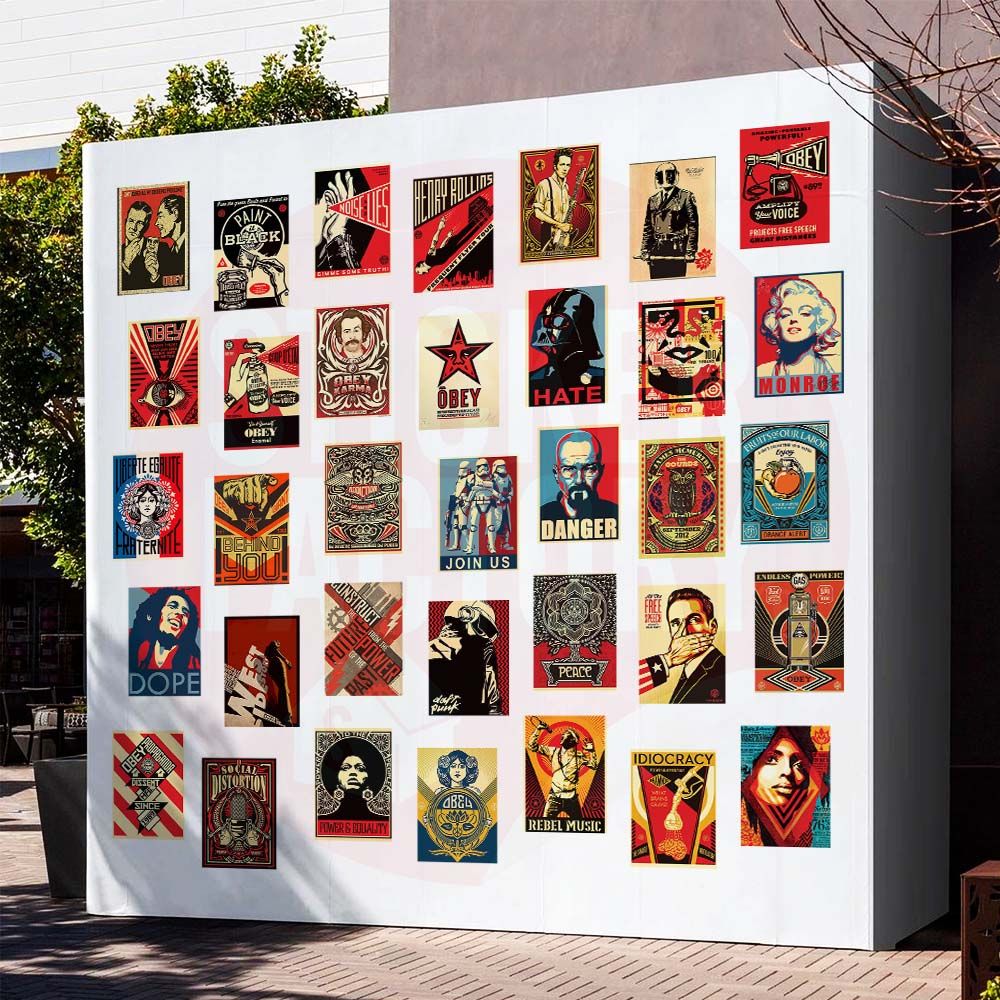 OBEY - Set 50 Poster A4 dán tường trang trí