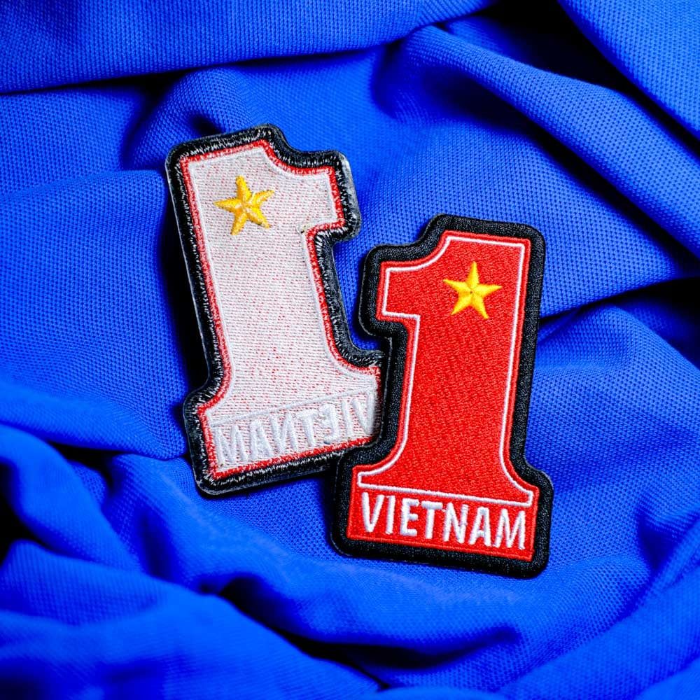 PATCH002 VIETNAM FLAG NUMBER 1 - Patch vải thêu ủi chuyển nhiệt