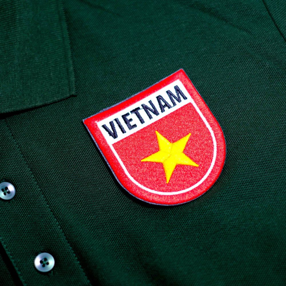 PATCH004 VIETNAM FLAG SHIELD - Patch vải thêu ủi chuyển nhiệt