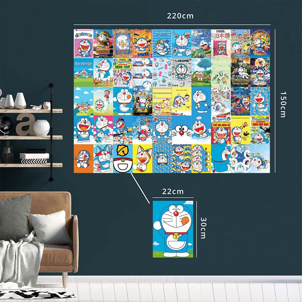 DORAEMON - Set 50 Poster A4 dán tường trang trí