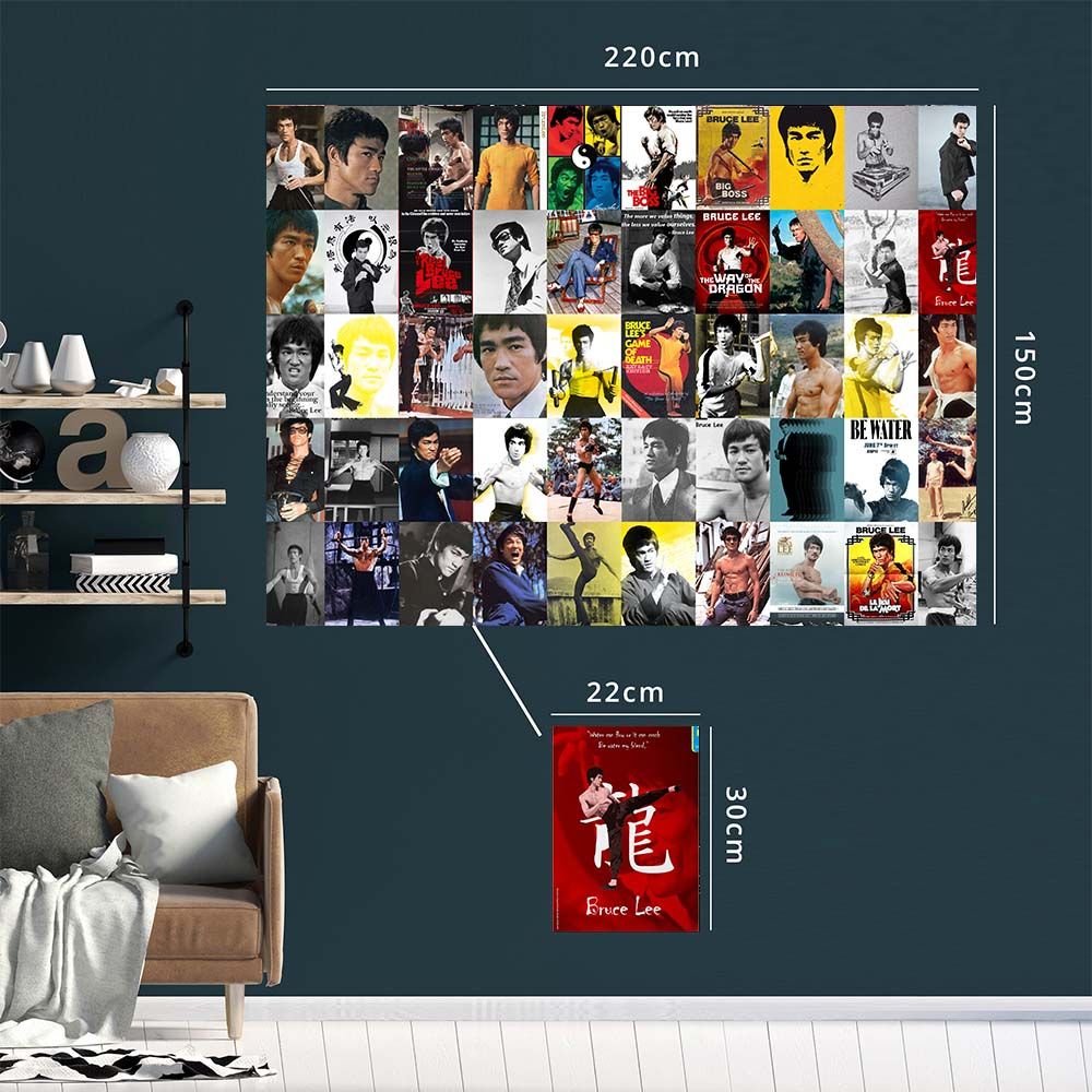 BRUCE LEE LÝ TIỂU LONG - Set 50 Poster A4 dán tường trang trí